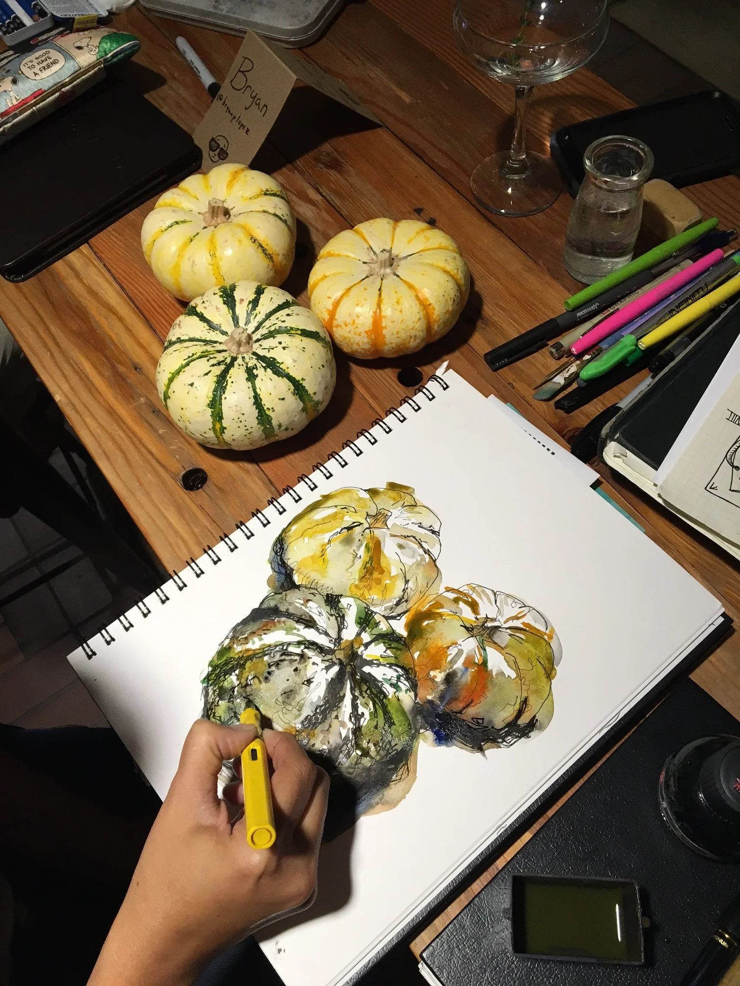 Suhita Shirodkar 's pumpkins. Her sketches are always so loose, yet representative. 