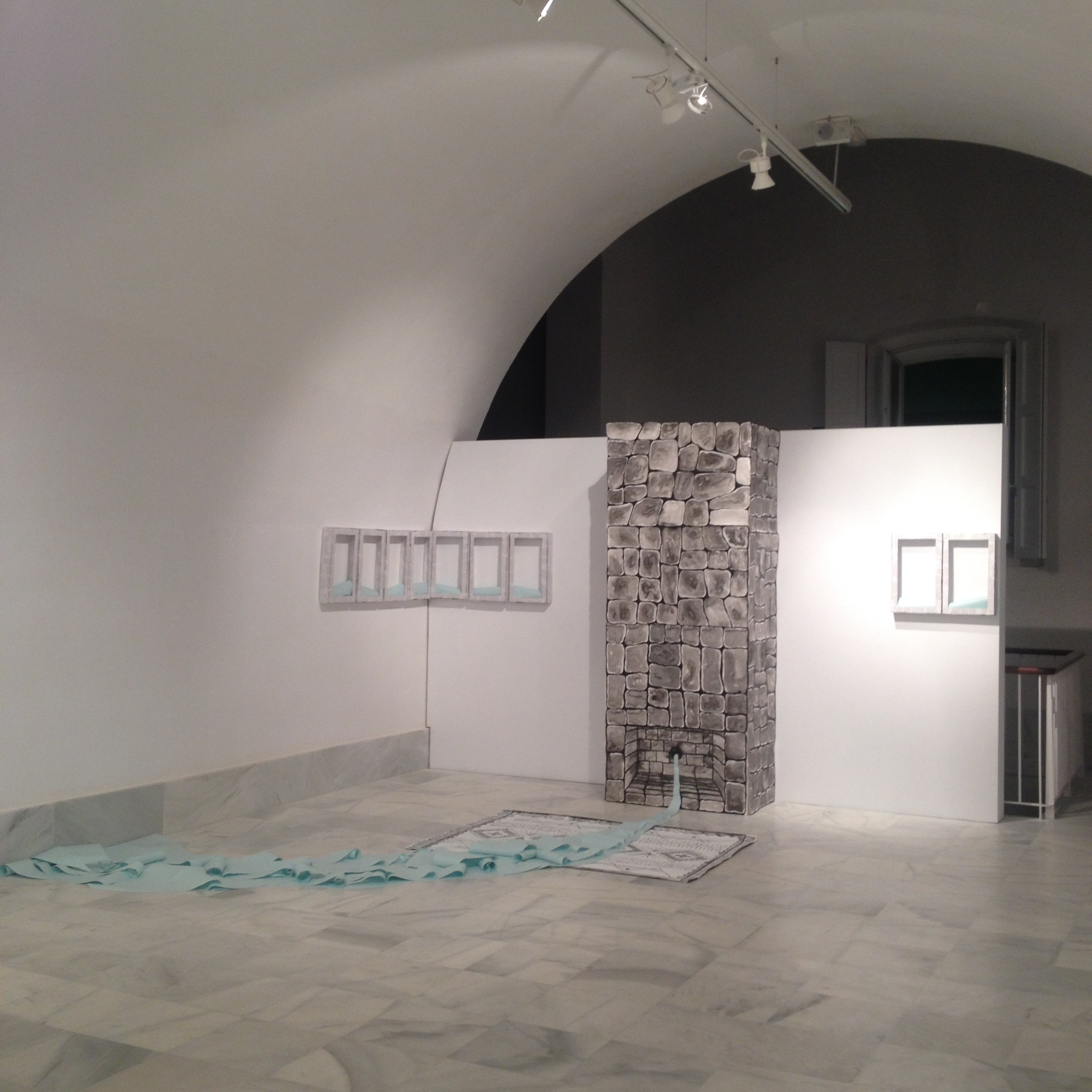 By This River, Sumi ink, cardboard, color paper and canvas - Espacio de Creación Contemporánea, Cádiz, Spain, 2014