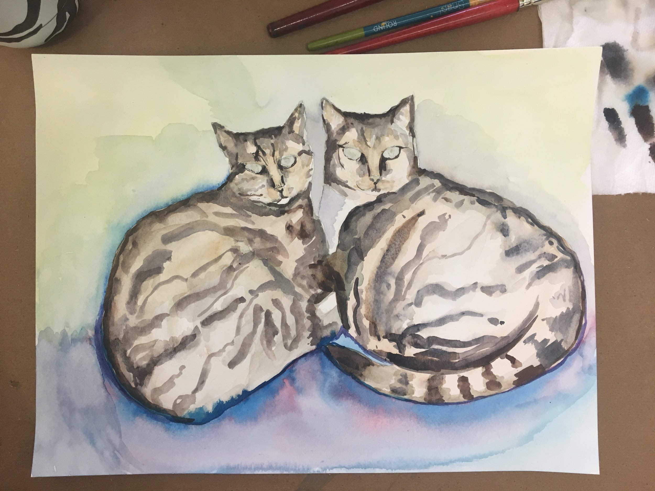 Student art, before she finished the pupils, but gorgeous all the same