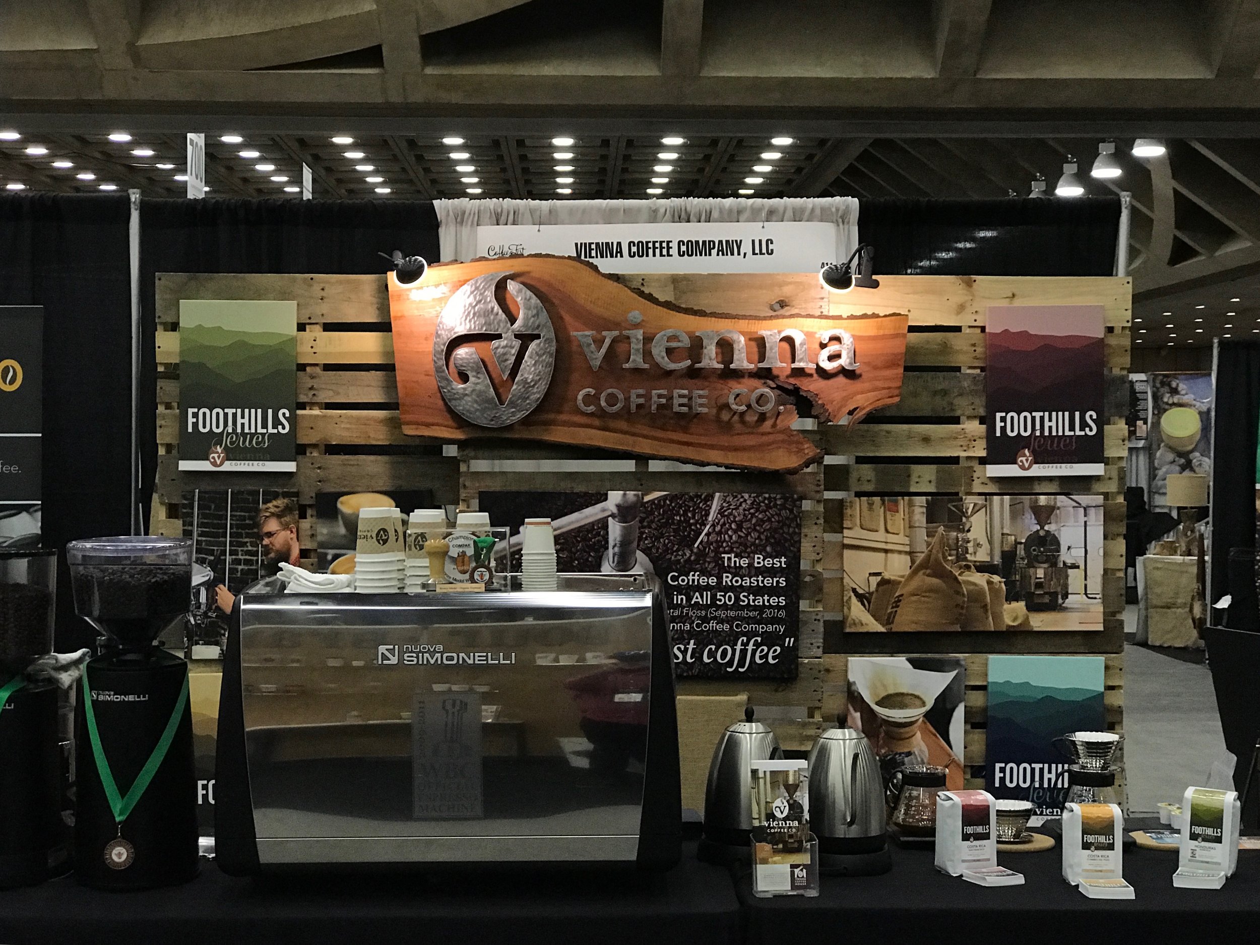  The calm before the storm at our Coffeefest booth. 