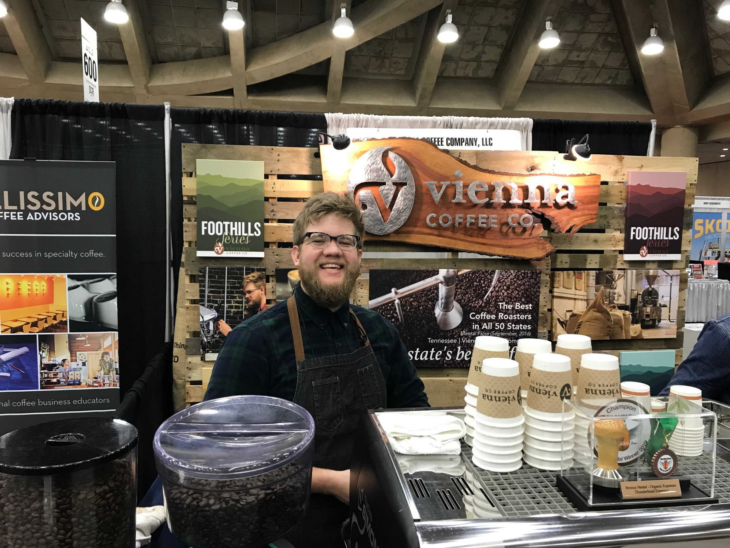 Andrew loved Coffeefest. Just look at his smile.