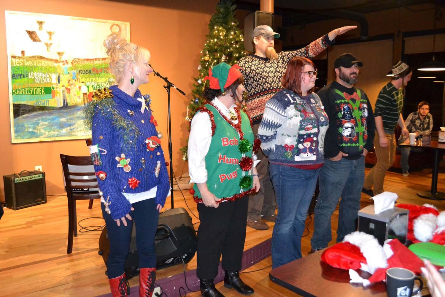 Ugly sweater finalists.
