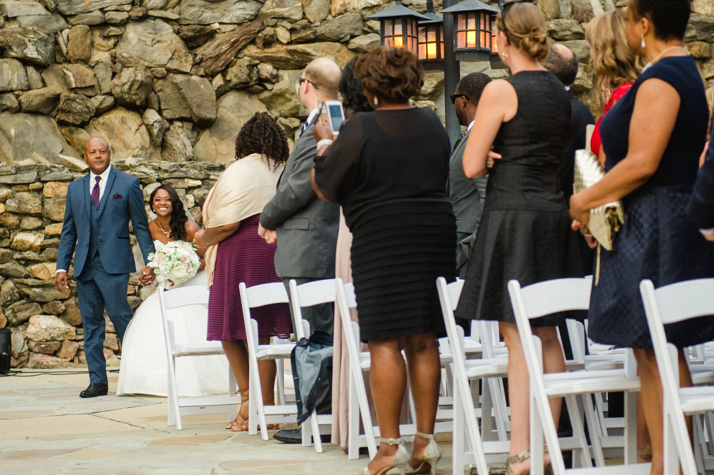 Only this woman would turn the corner, see her groom and jump for joy! That's love…