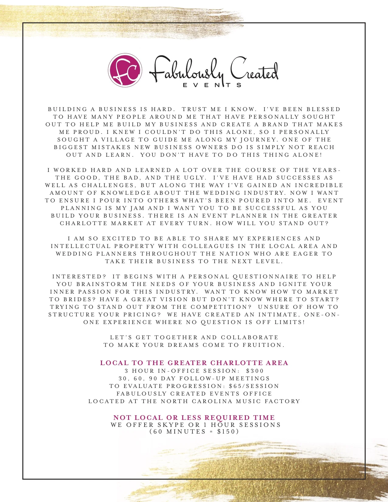 Event Planner Mentoring Program Fabulously Created Events