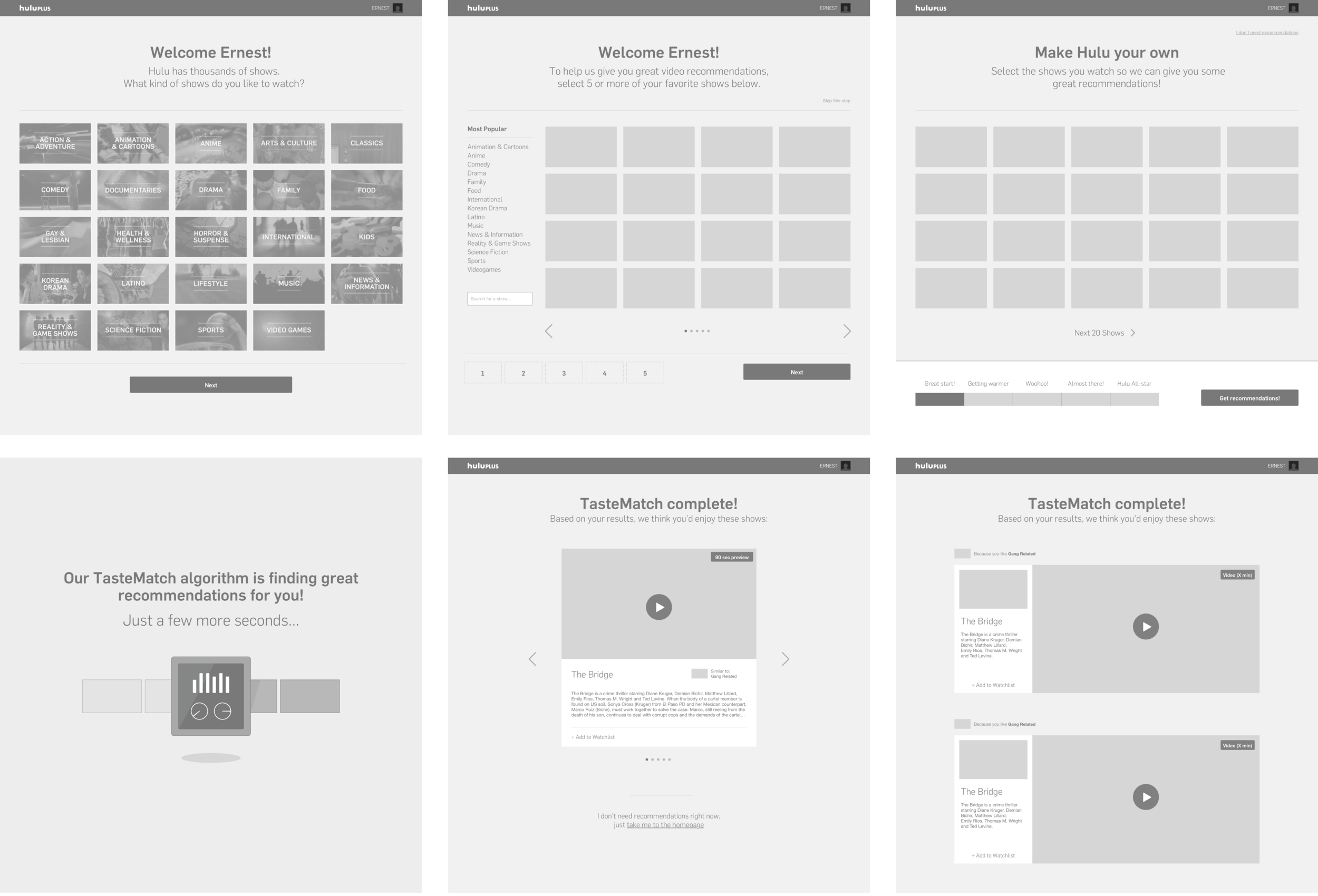 Some early concepts explored for Onboarding