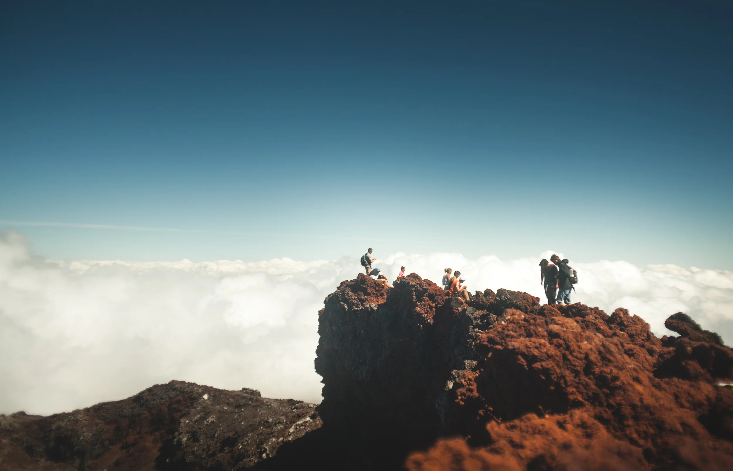 Camaraderie above the clouds.