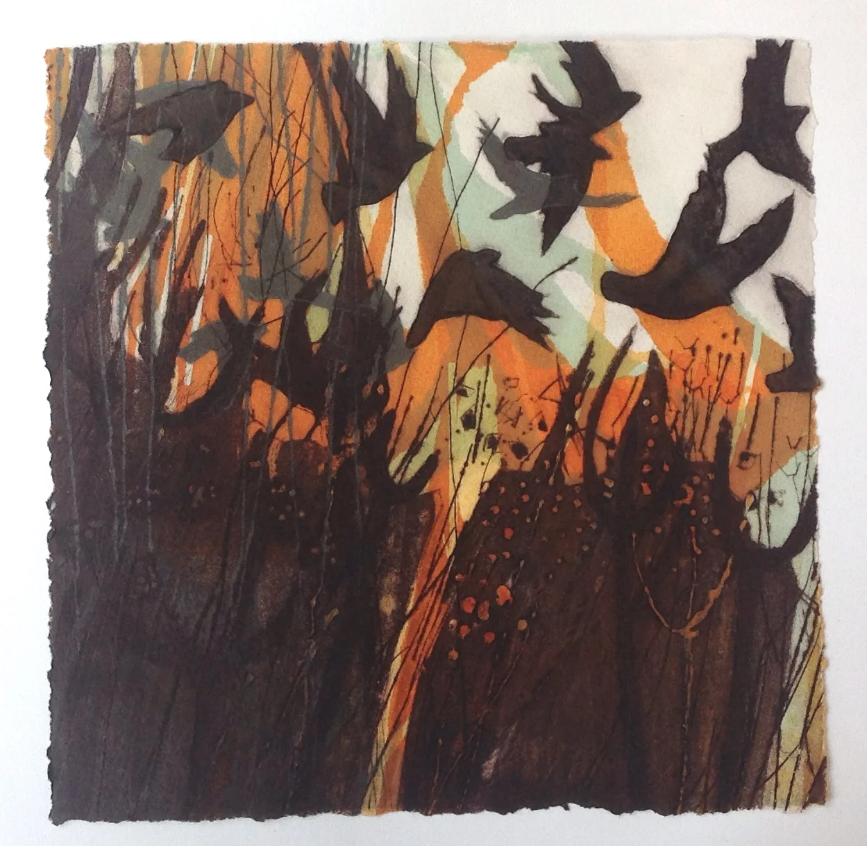 "Escaping the Gorse" Monoprint, Drypoint & Carborundum print