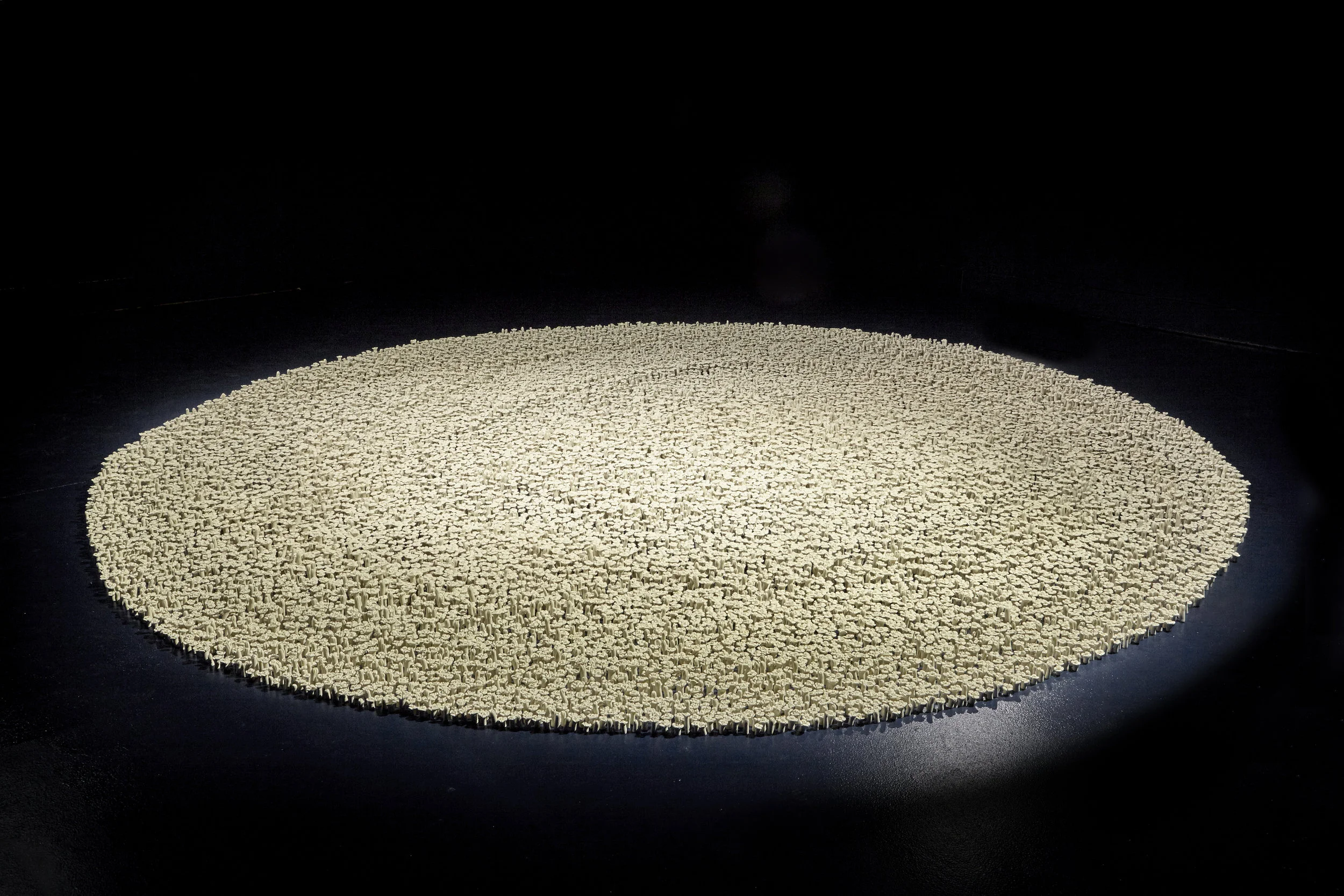    Out of the Blue Black   Polymer clay 13' Dia. 2018  Photograph by Luke Walter Photography 