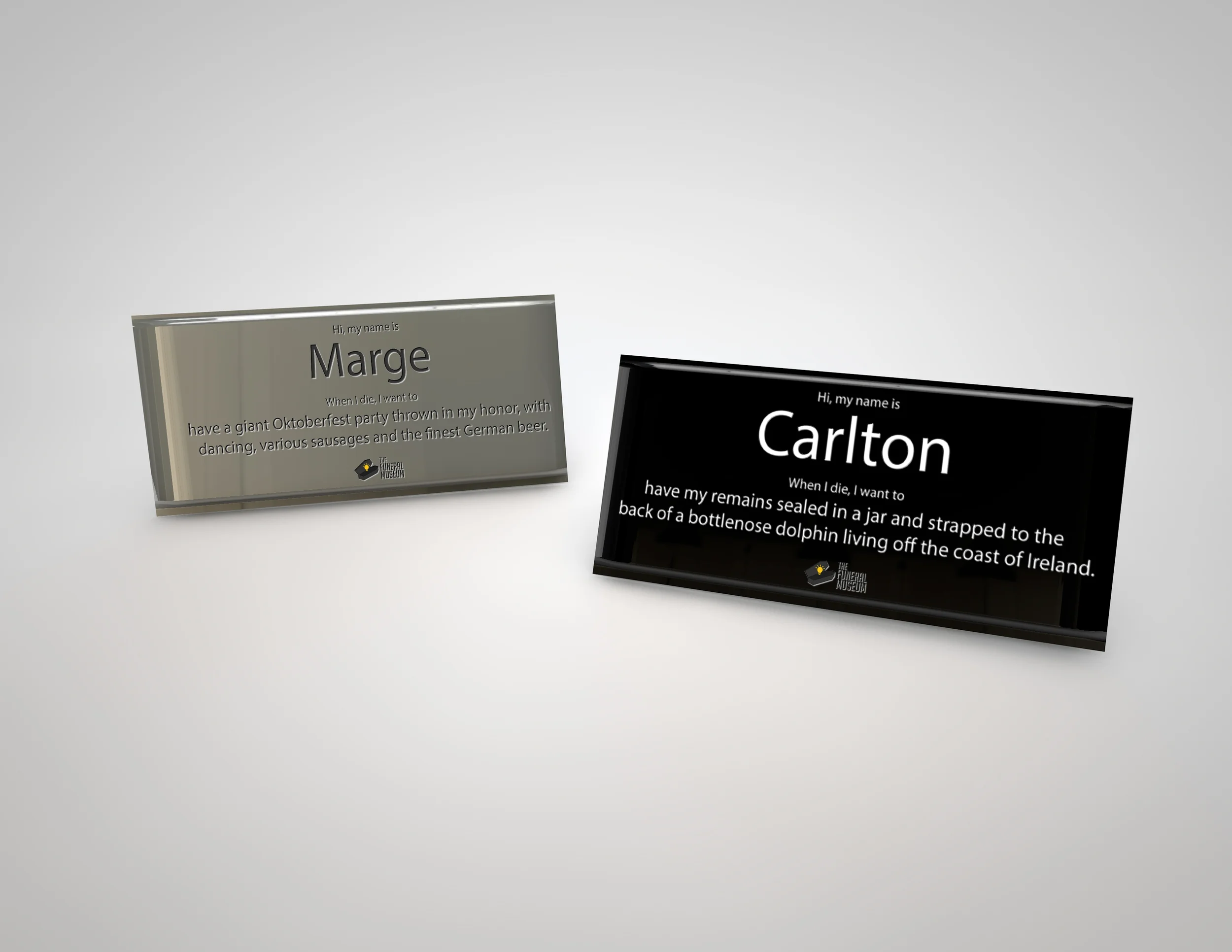 Museum staff name tag.