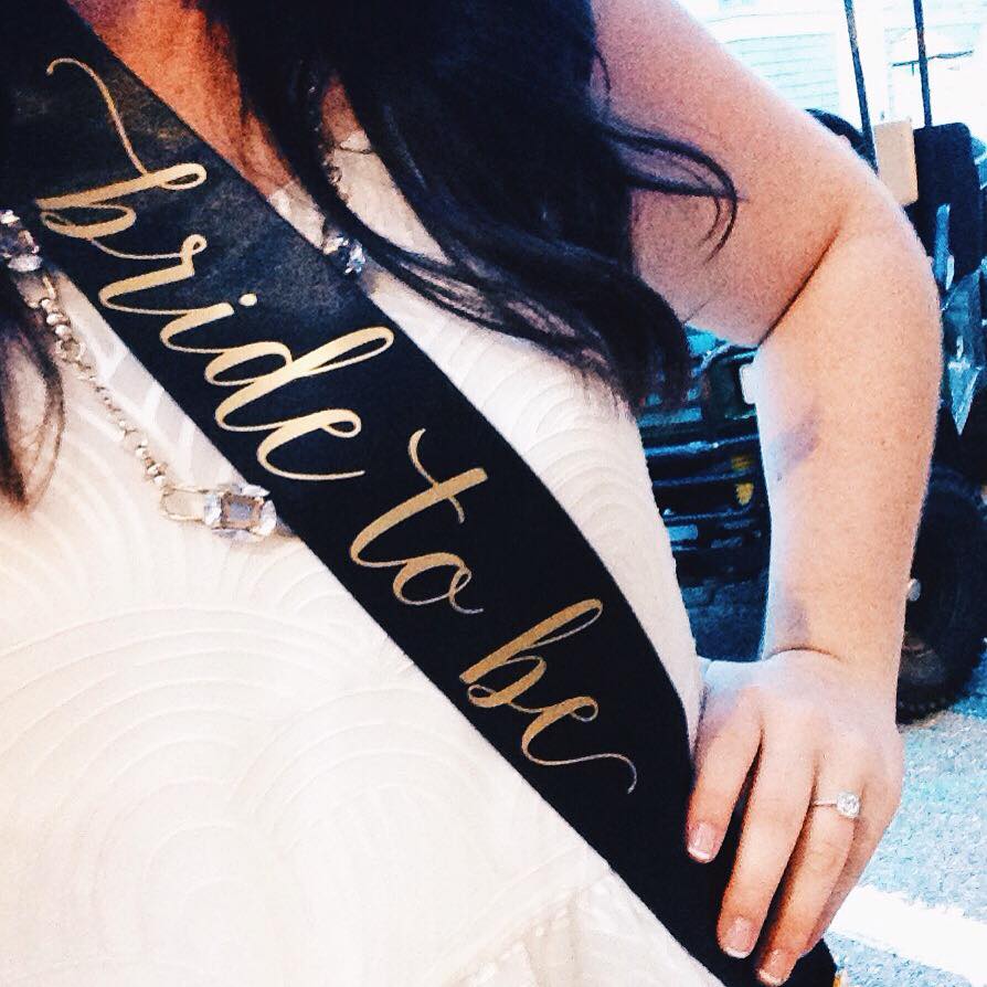 My beautiful sash from my MOH made by Hop Studio on Etsy!