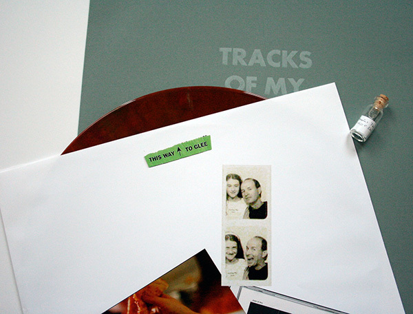 Detail of custom sleeve and authentic vial of tears.