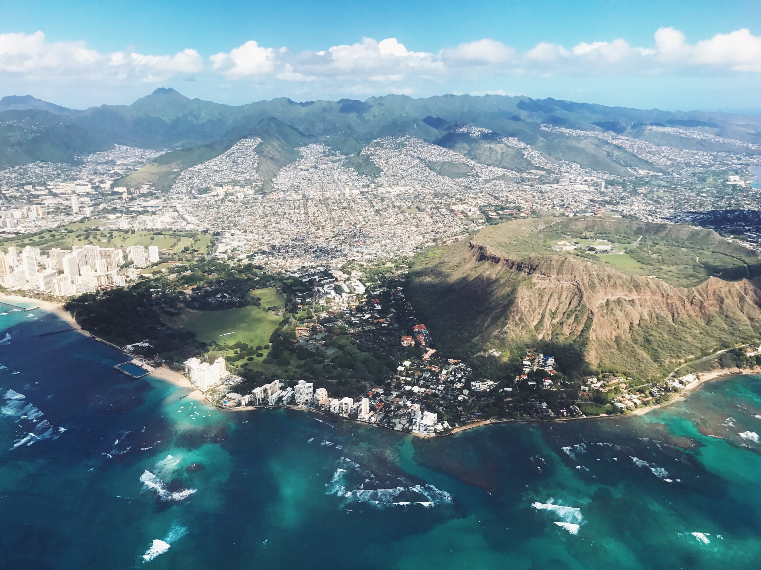 View of Honolulu, Hawaii from Above