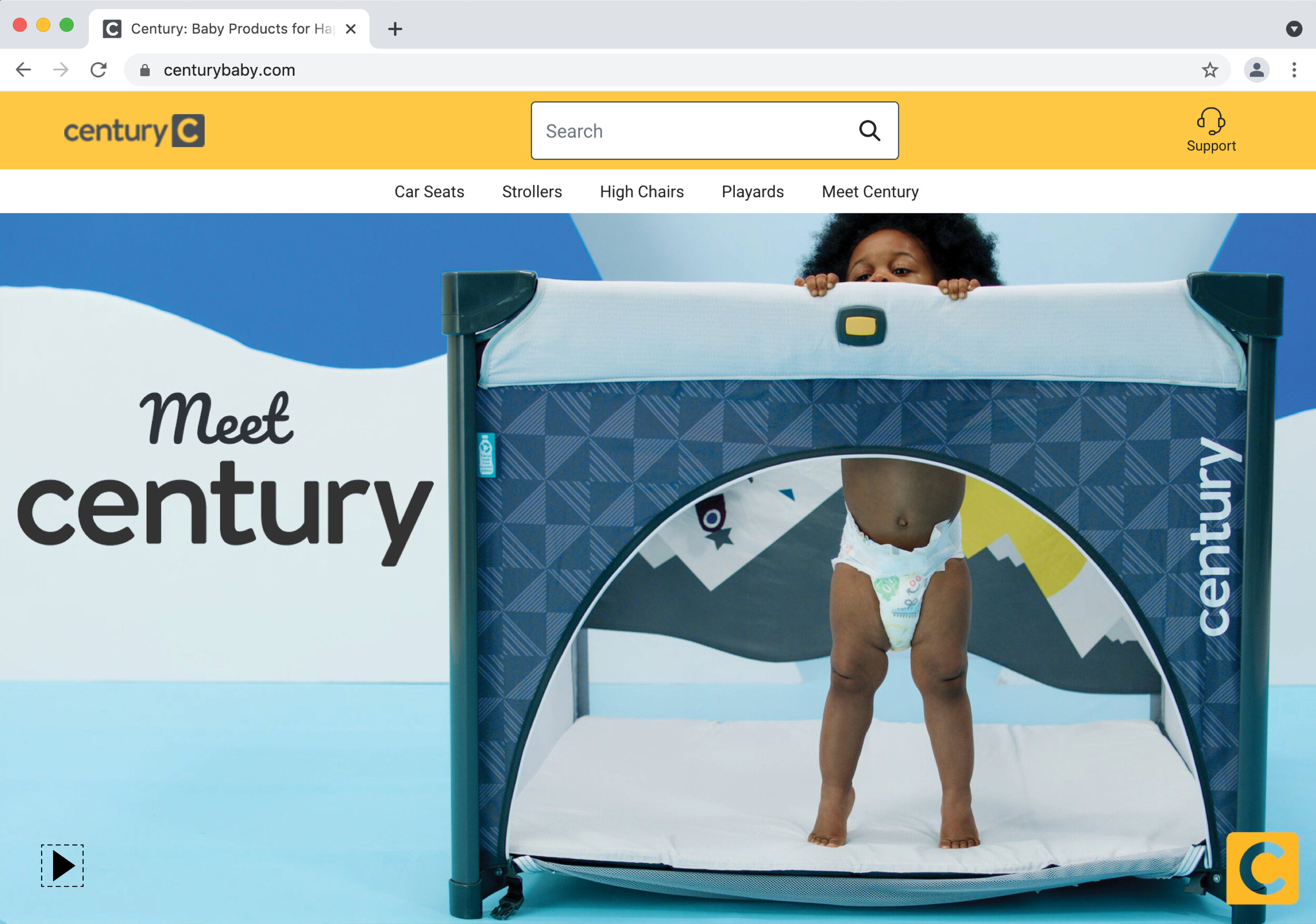 Century Baby landing page 2021