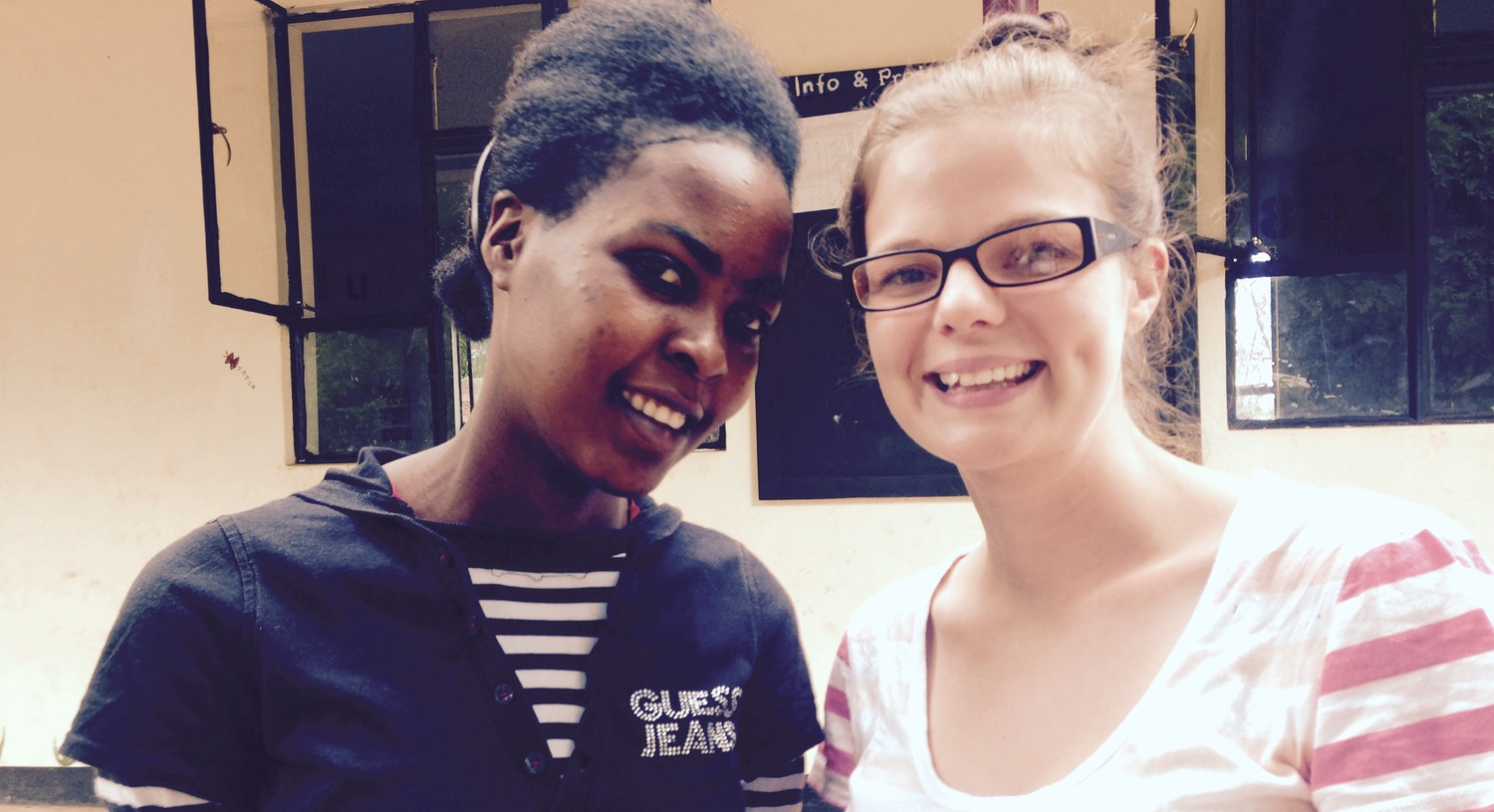 Jessica and her English tutor, Alex from African Impact