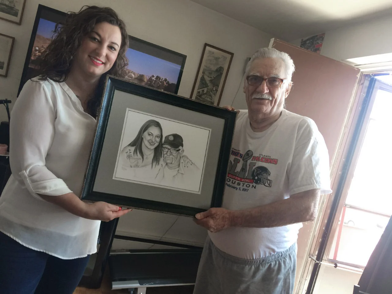 "Dear Sarah, Thank you for the beautiful portrait of me and my father. My father is the most important person in my life and you captured the moment perfectly. This portrait brings tears to my eyes every time I look at it, so beautifully done, it's perfection. Sarah you are truly one of the most talented artists I know. Thank you so much, this portrait means so much to me!" Chantelle Cherry