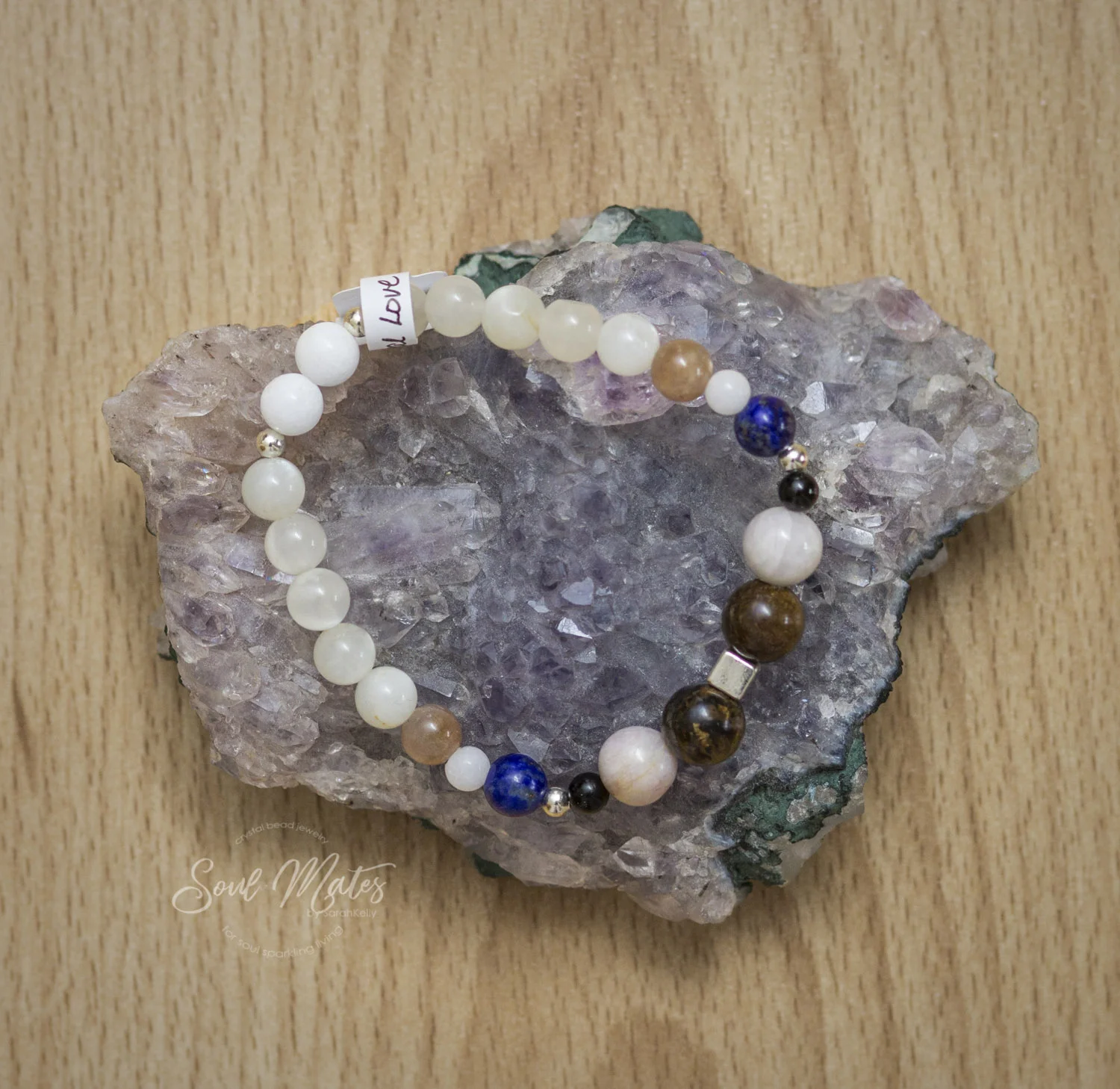 Intuition - Moonstone and Lapis promote intuition and empathy by calming emotions while Bronzite and Kunzite protect from negativity and emotional attack from others. Powerful protector to allow for intuitive sense to flow. $25