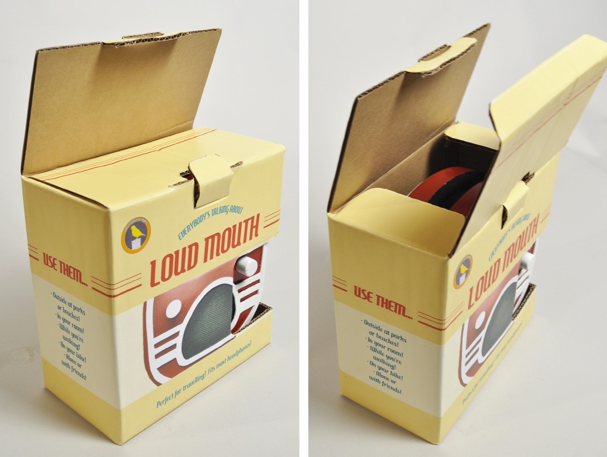  ​The packaging is made of cardboard and printed graphics, with a clean, two-tab system for assured security. 