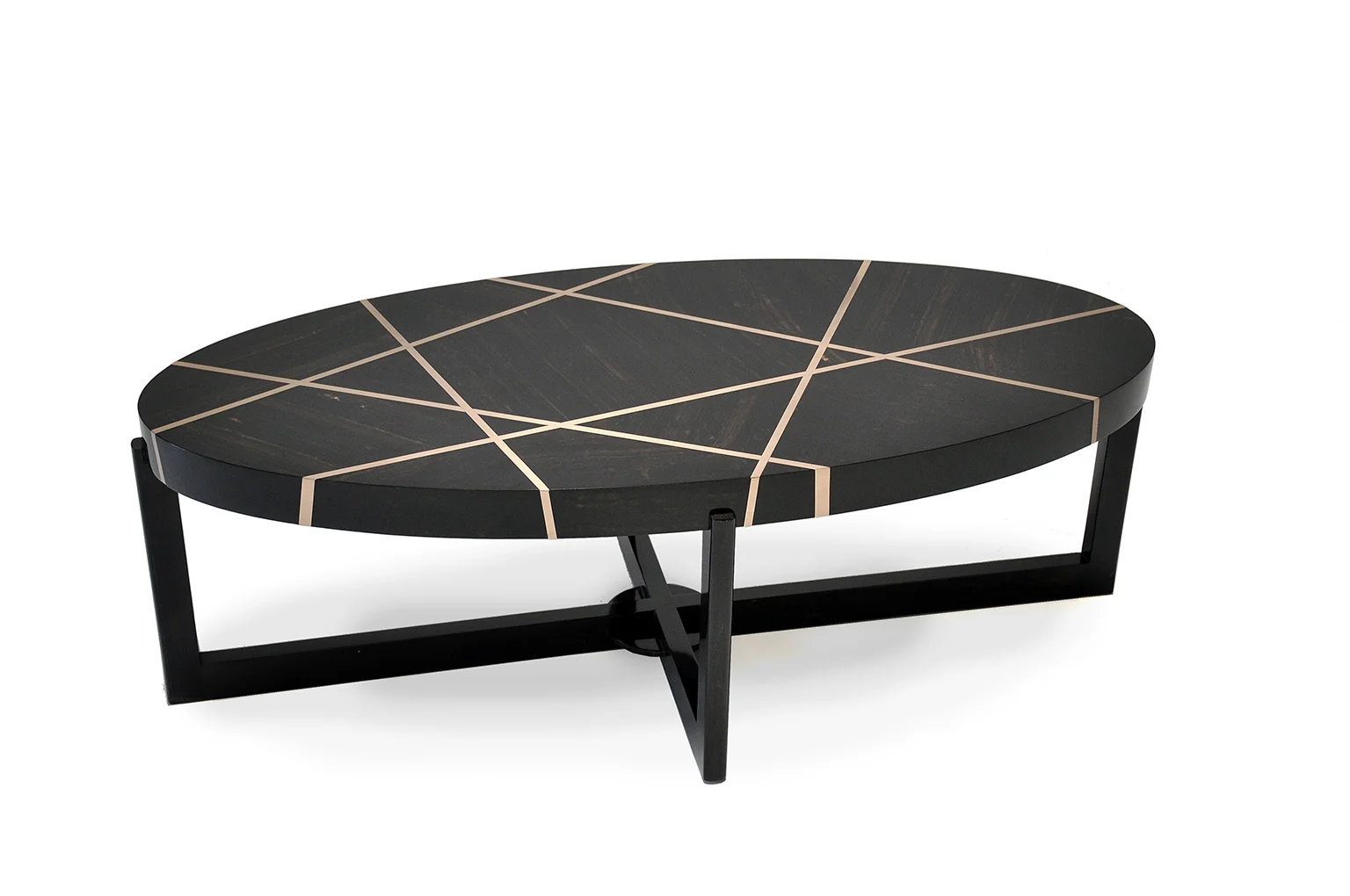 Ray Cocktail Table Ebony Bronze Oval Top Newell Design 4.jpg