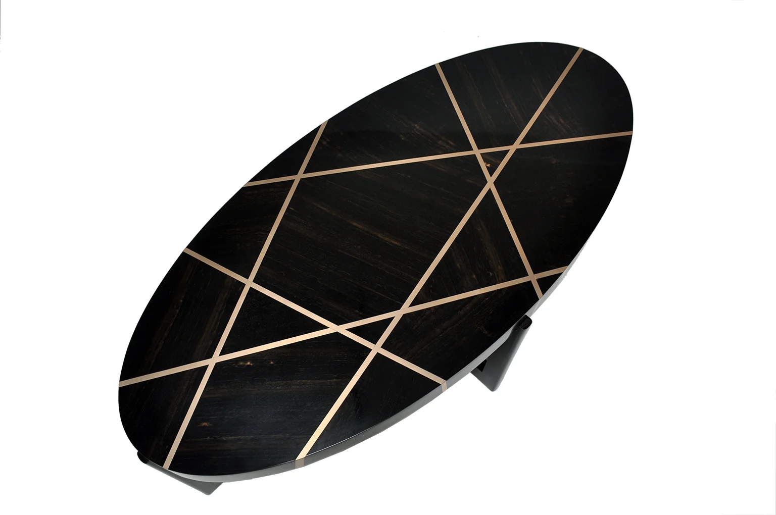 Ray Cocktail Table Ebony Bronze Oval Top Newell Design 2.jpg