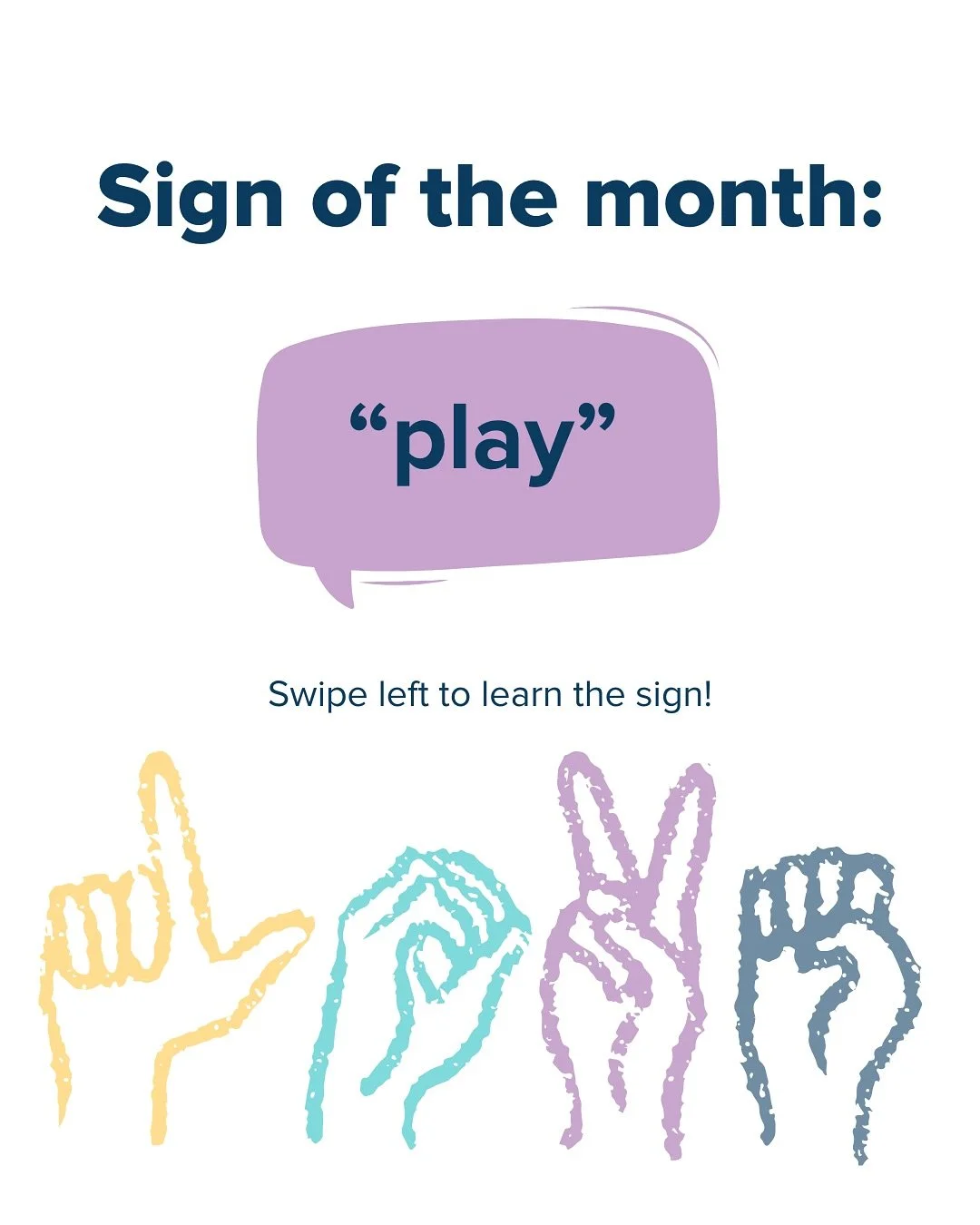 Hi everyone, welcome back to, &ldquo;Sign of the Month&rdquo;! Where we teach frequently used Key Word Signs (KWS) to communicate !🙌🏼

This month&rsquo;s sign is &ldquo;play&rdquo;. Kids play ALL DAY. So learning how to request to play is important