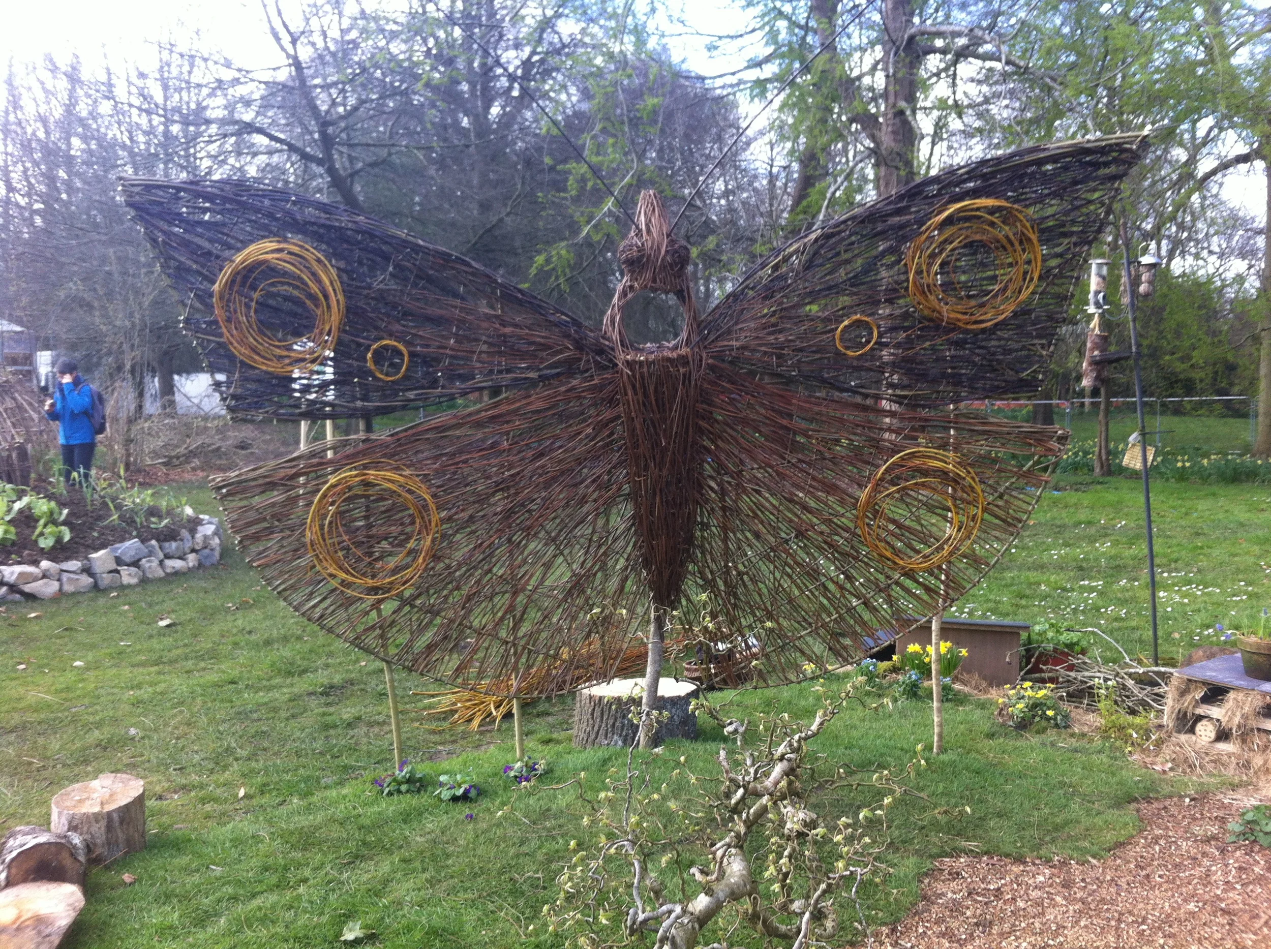 A garden butterfly sculpture.