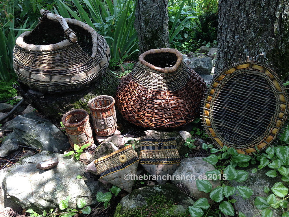 Our lovely baskets after five days of weaving with Ane Lyngsgaard.