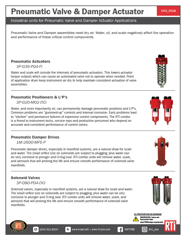 i033 Pneumatic Valve Damper Actuator