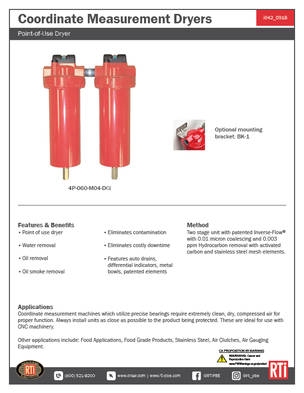 i042 Coordinate Measurement Dryers