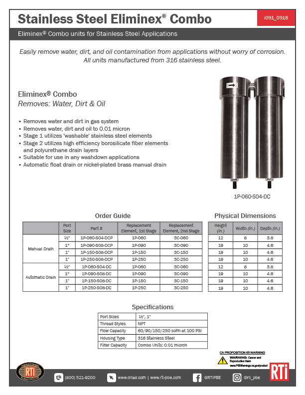 i091 Stainless Steel Eliminex Combos