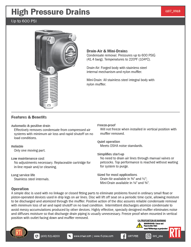 i107 High Pressure Drains