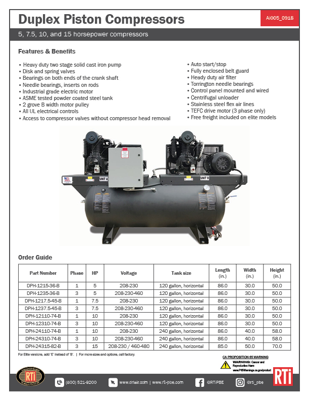 Ai005 Duplex Piston Compressors