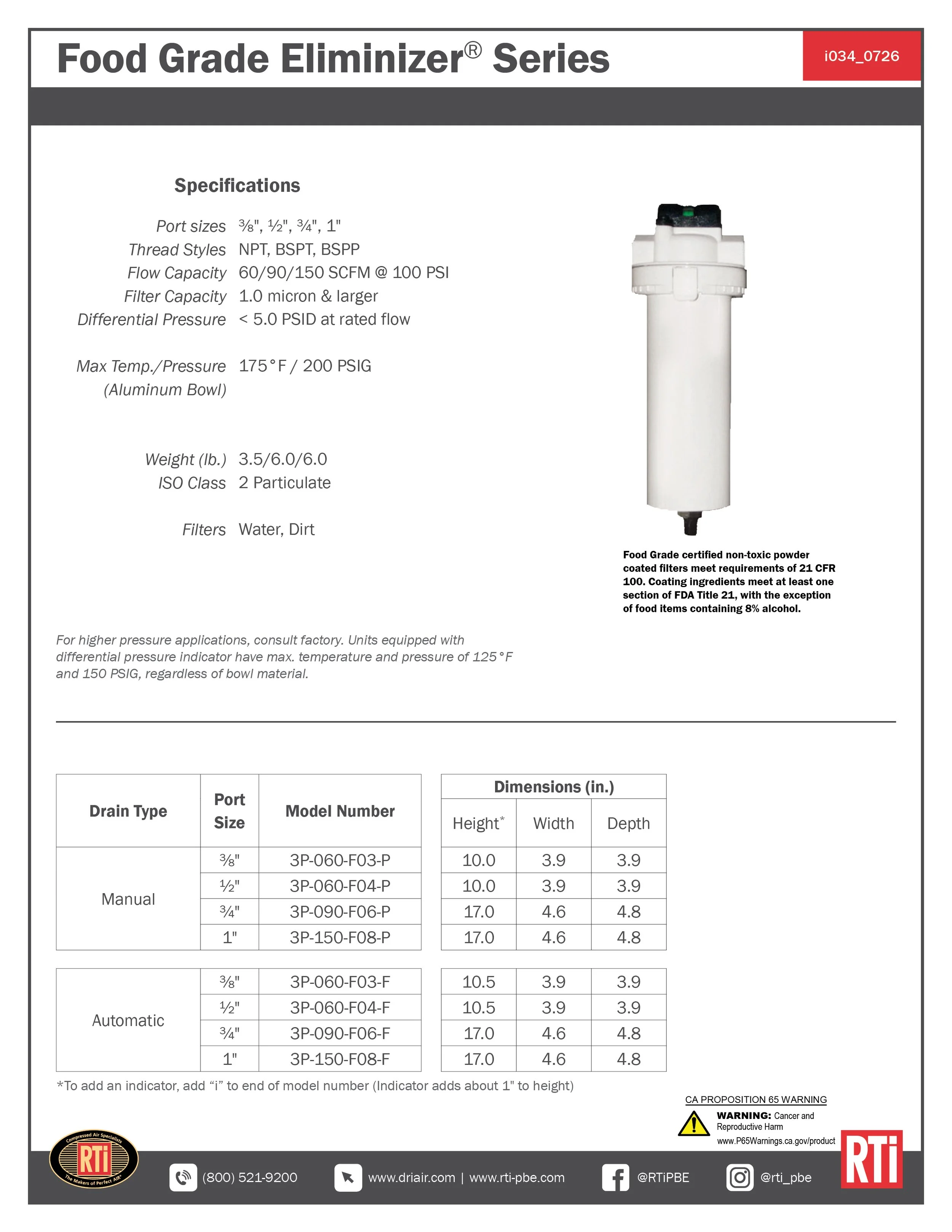 i034 Food Grade Eliminizer