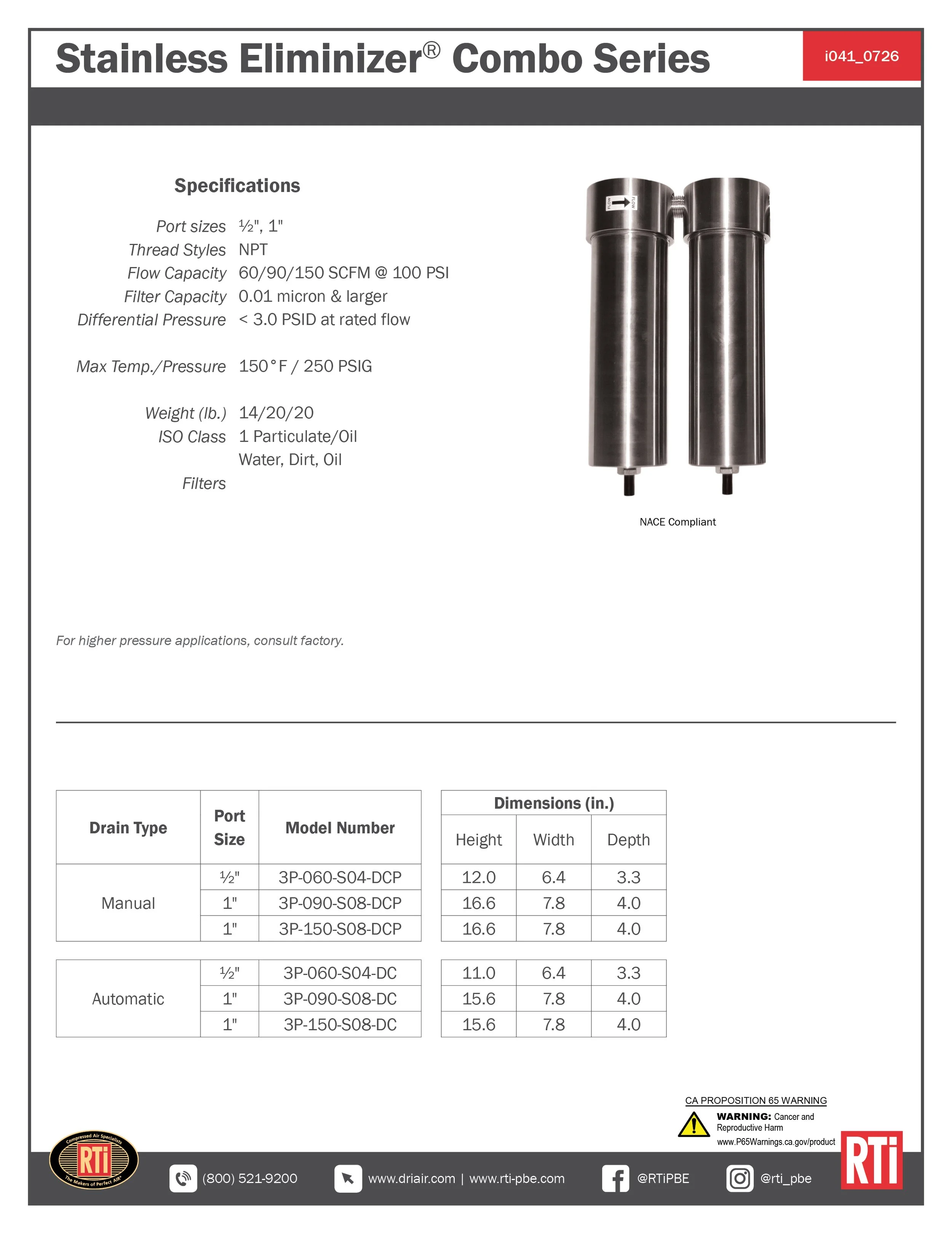 i041 Stainless Eliminizer Combo