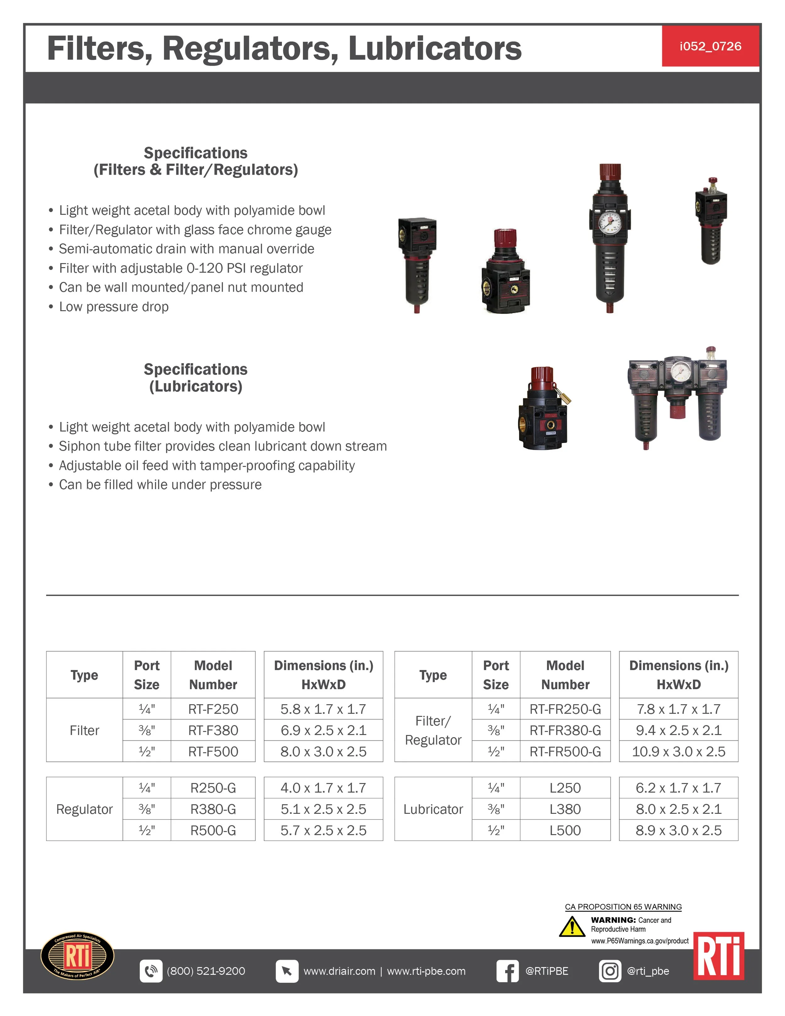 i052 Filters-Regulators-Lubricators