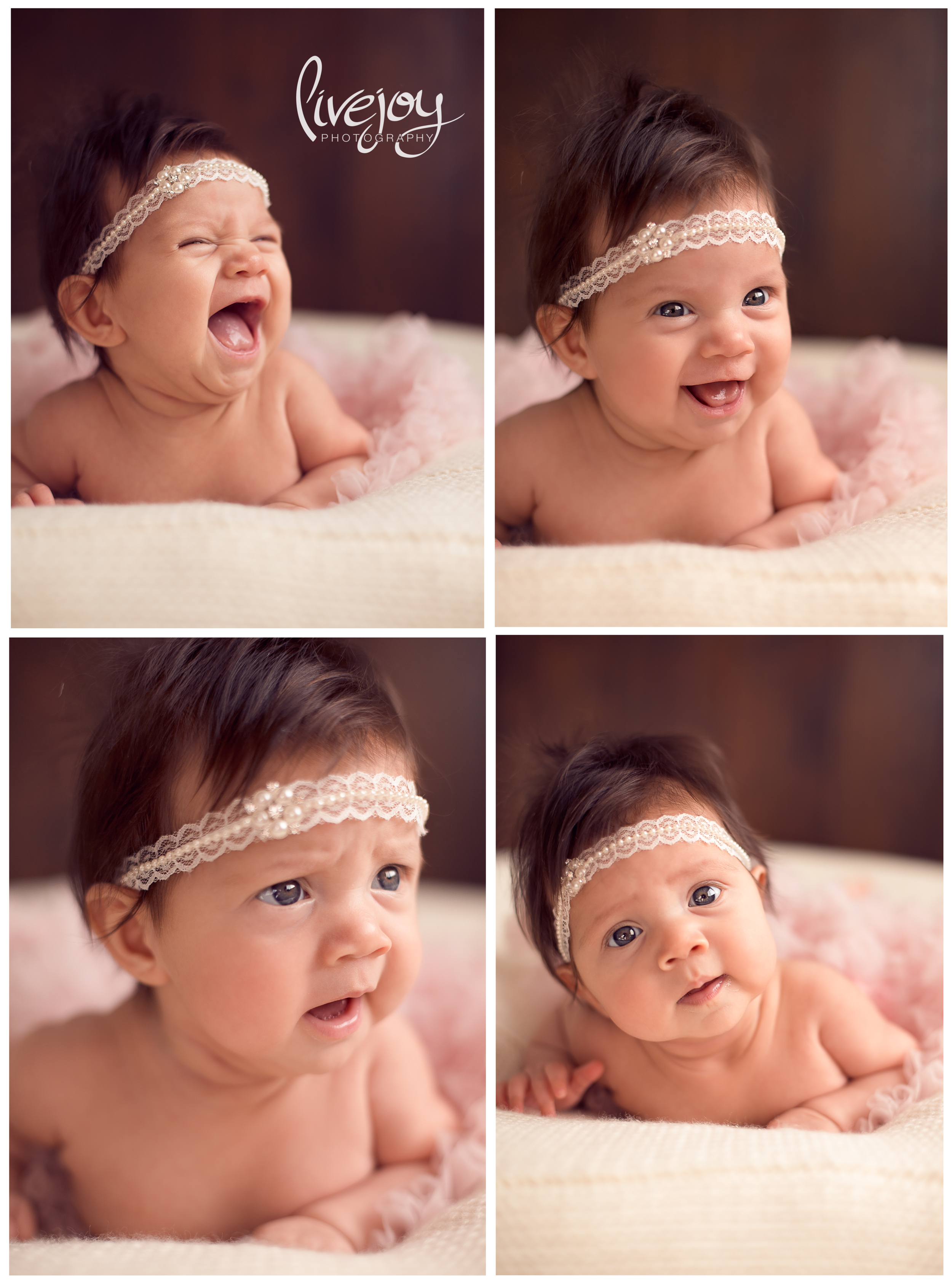 The many hilarious faces of Leila :) 3 Month Baby Photos | LiveJoy Photography | Oregon