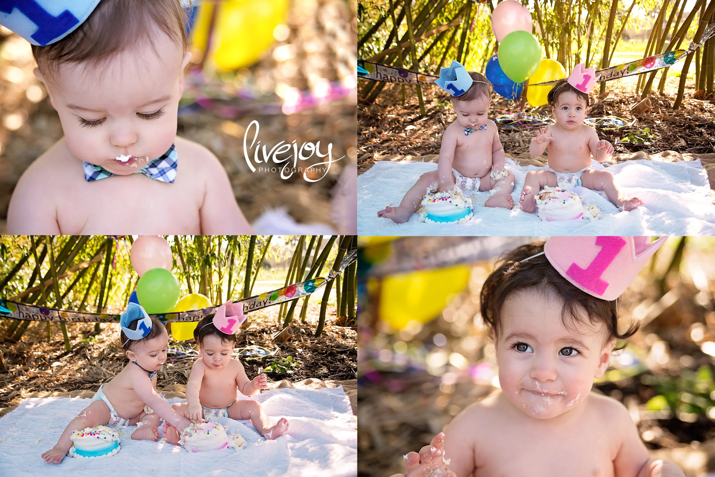 Twin 1 Year Cake Smash Photos | Brother and Sister | Oregon LiveJoy Photography