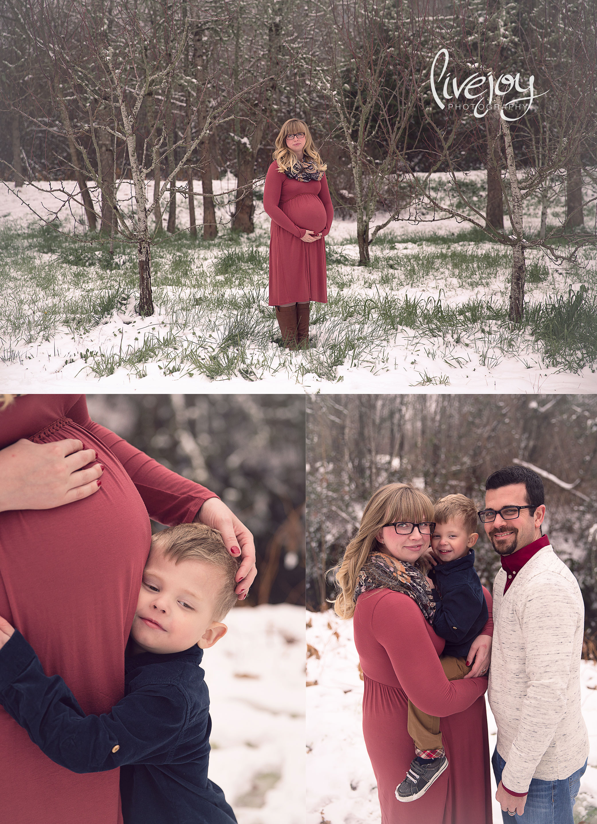 Snow Maternity Photography  | Oregon | LiveJoy Photography