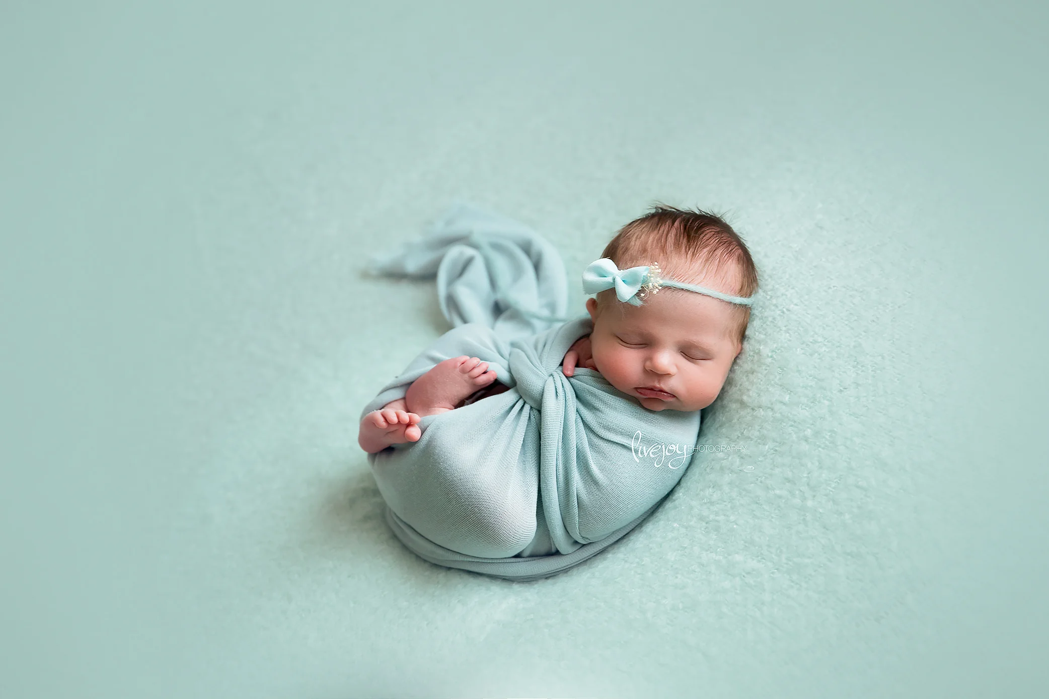 Baby Girl in Blue Newborn Photos | Oregon | LiveJoy Photography