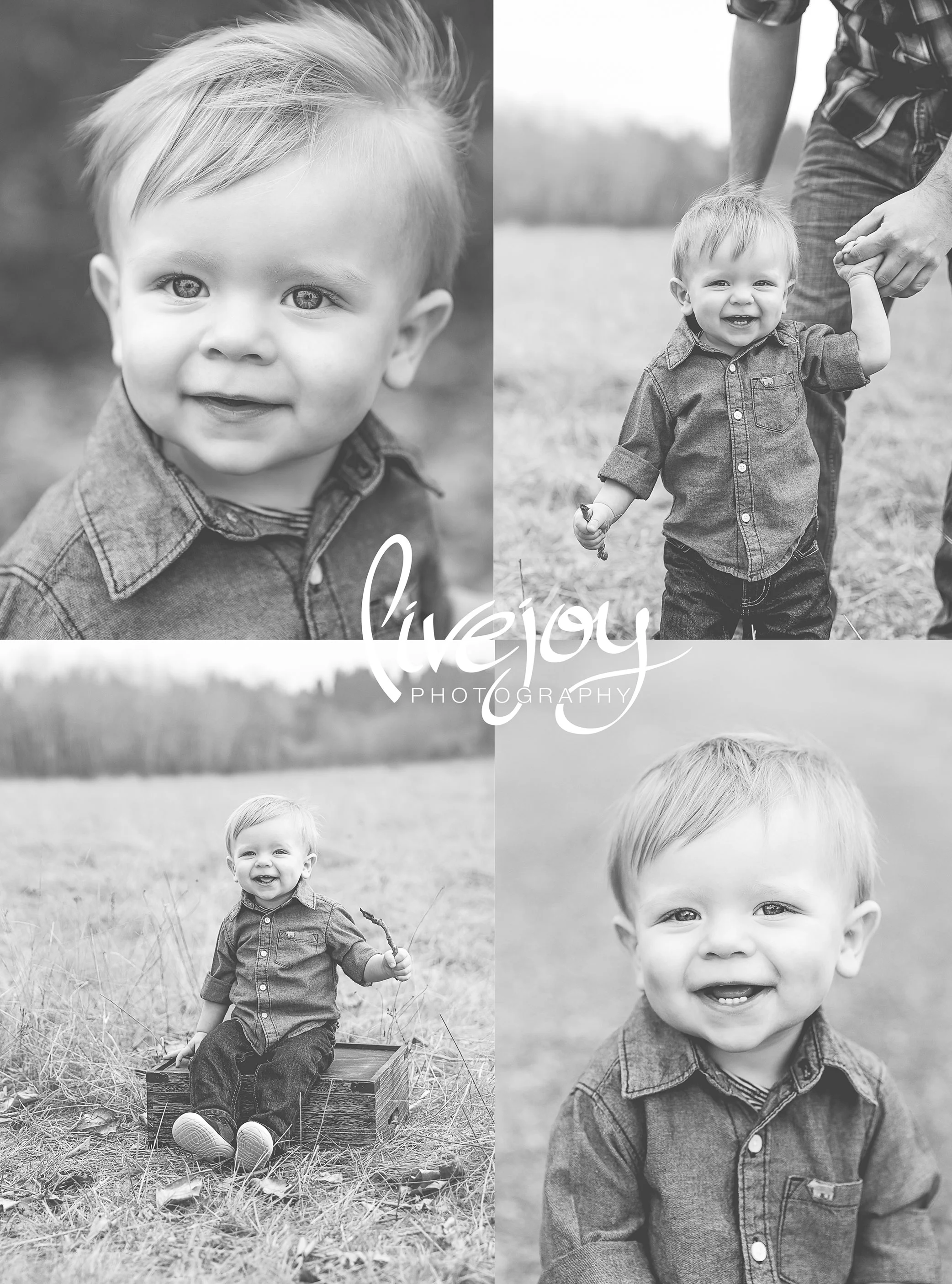 One Year Baby Photos | Black and White « Oregon | LiveJoy Photography