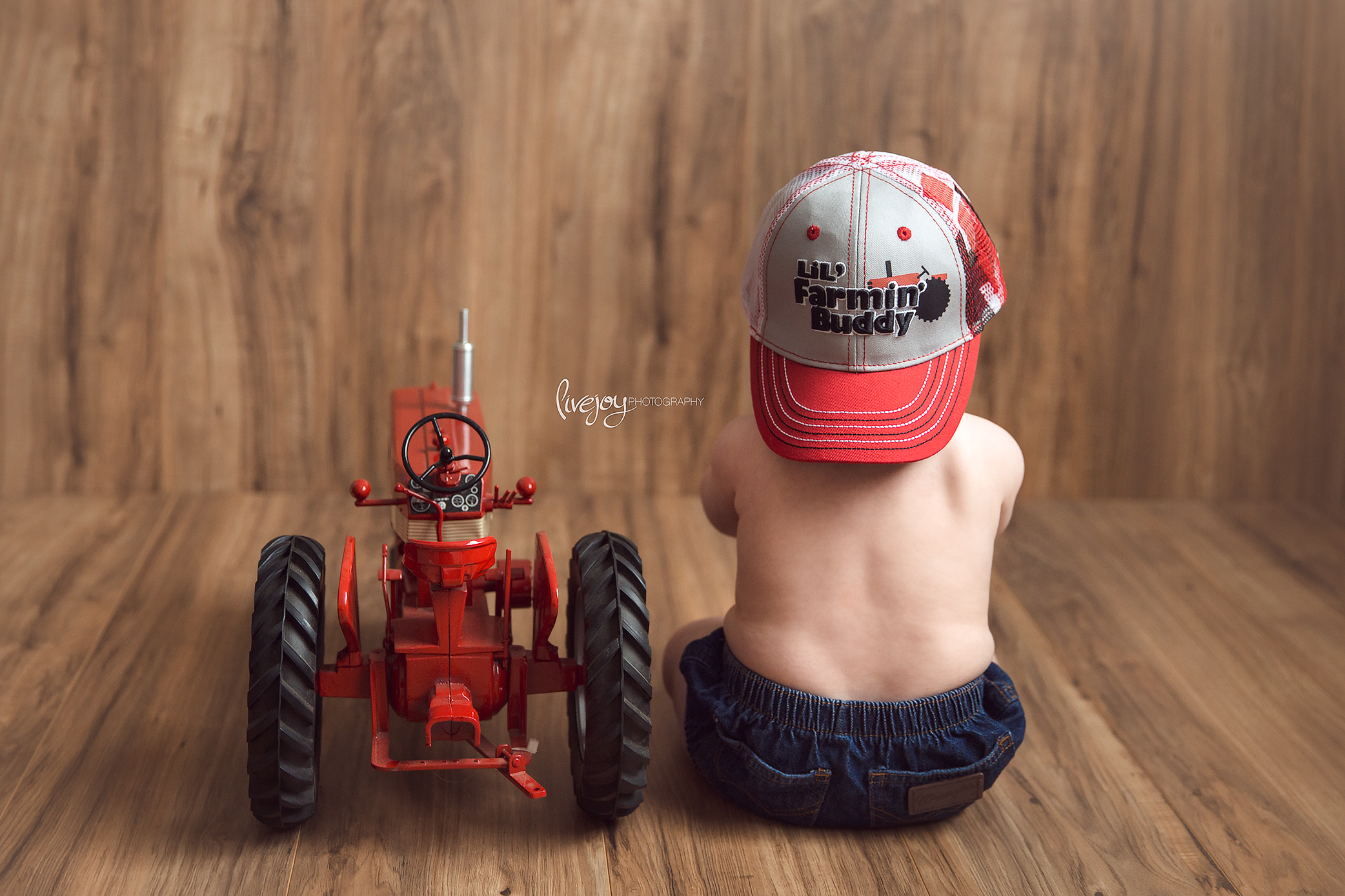 Baby Boy and his Tractor | 6 Month Baby Photos | Oregon | LiveJoy Photography 