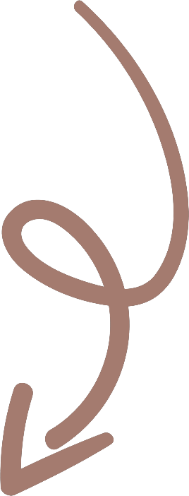 Soft neutral handwritten script design arrow.