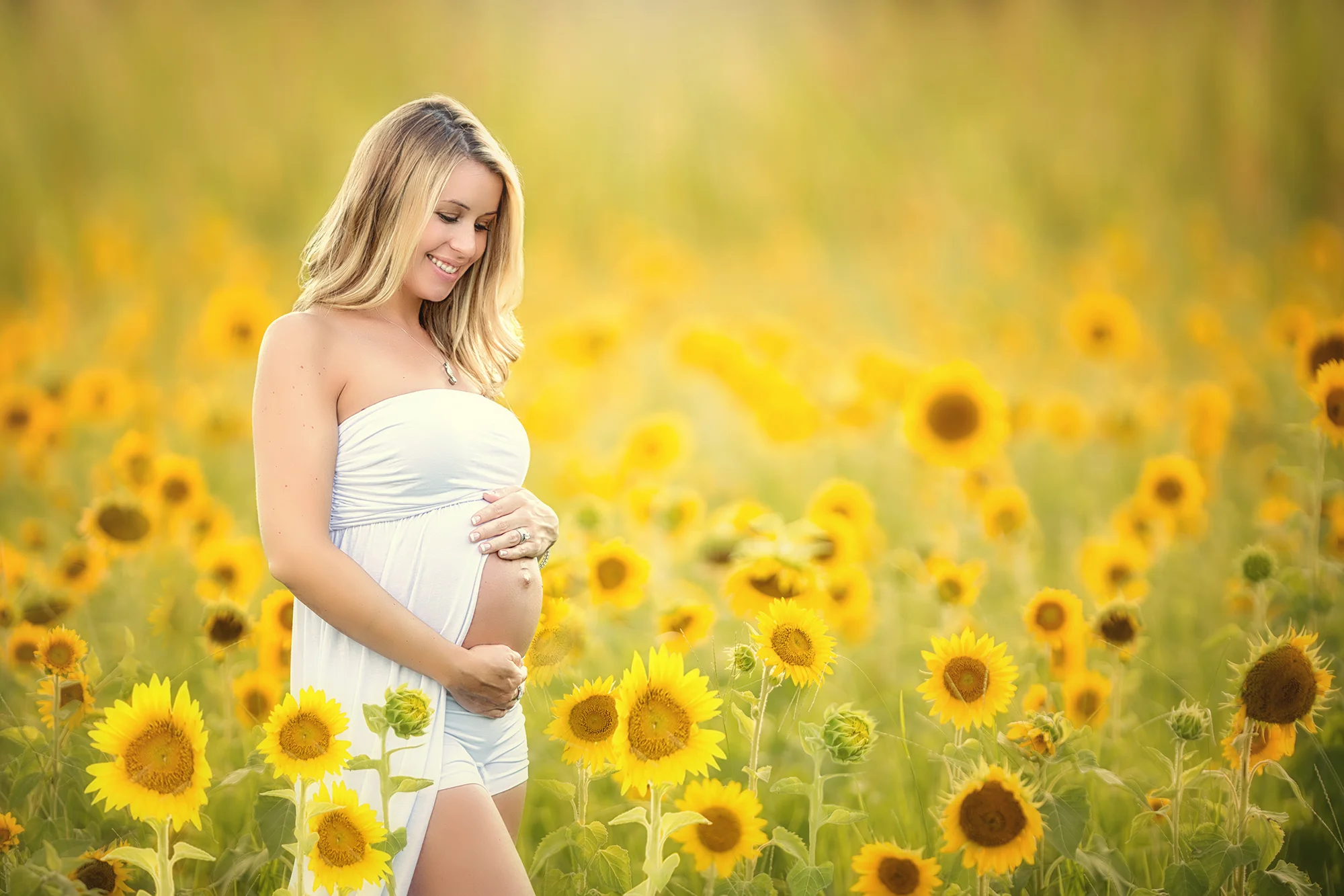 maternity with sunflowers