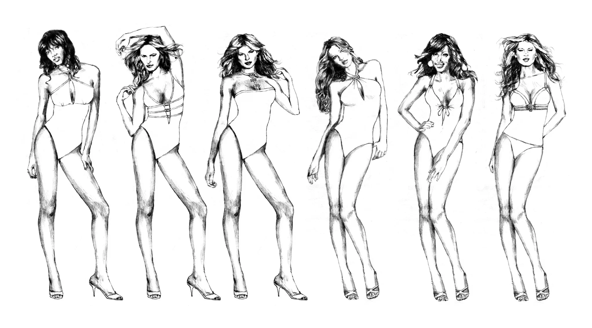 Christina Swimwear Illustrations