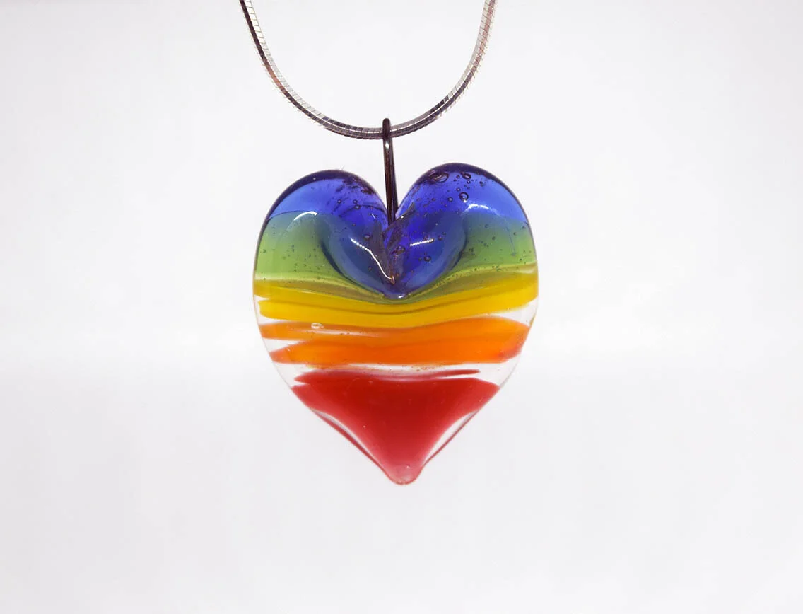 -Rainbow heart Necklace
