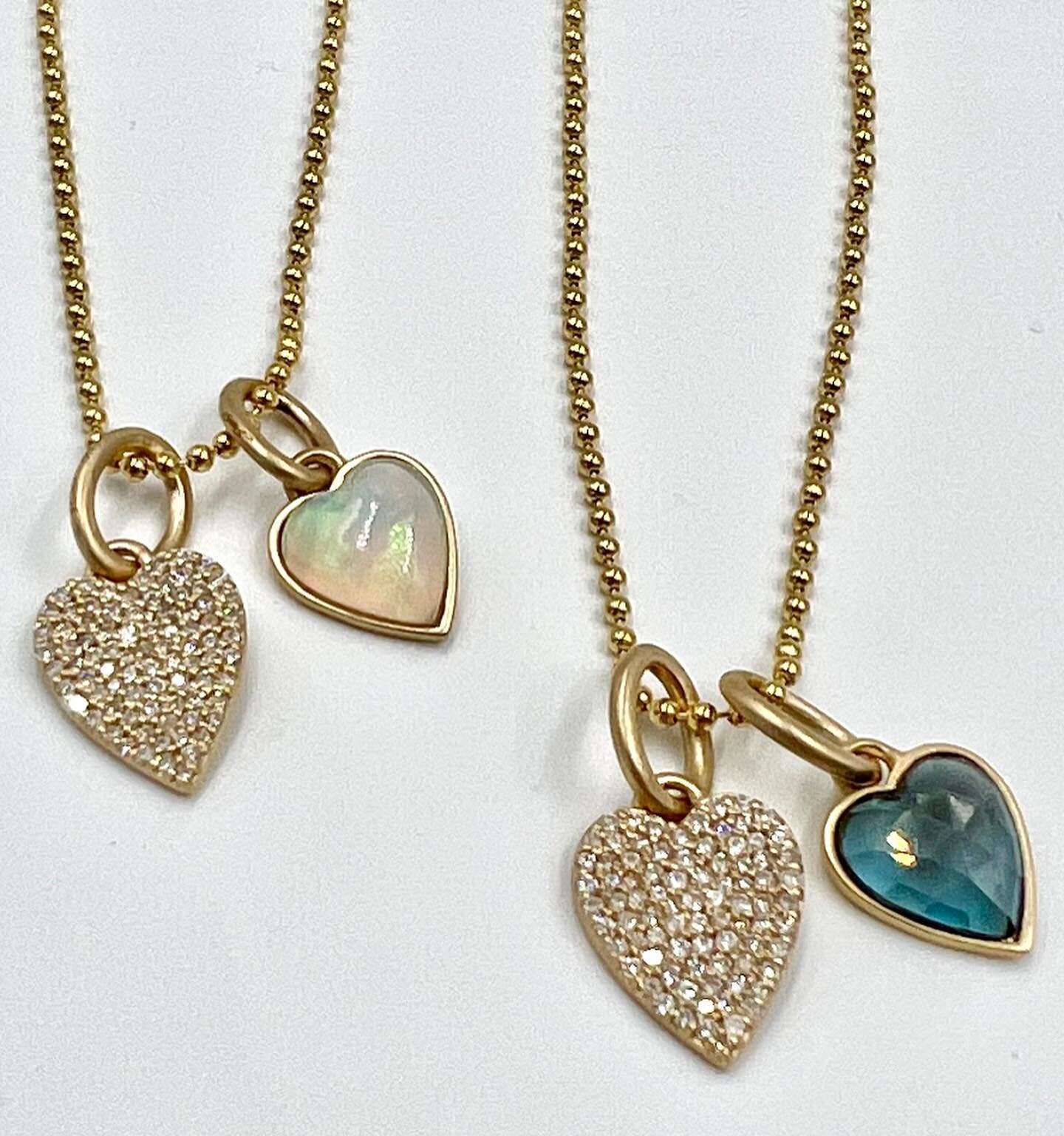 Have a heart and swipe left for hugs and kisses💕
.
.
.
.
#hearts #londonbluetopaz #opal #gold #diamonds #diamondheart #newdesigns #wishlist #giftsforher #everydayjewelry #layerednecklaces #charms #designerjewelry #austintx 
.
.
.
.
