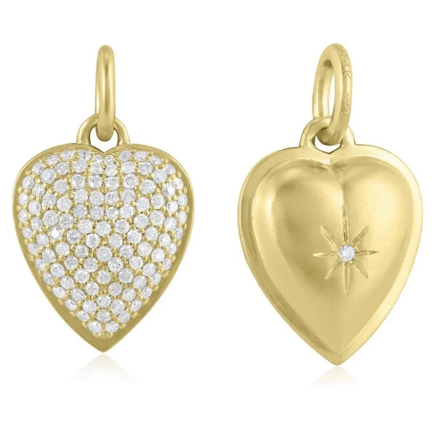 One heart..two ways to be worn. 
This beautiful new design can be worn on either side!
.
.
.
.
#hearts #heartjewelry #heartstopper #14k #diamonds #giftsforher #holidaygifts #baubles #charms #designerjewelry #newdesigns