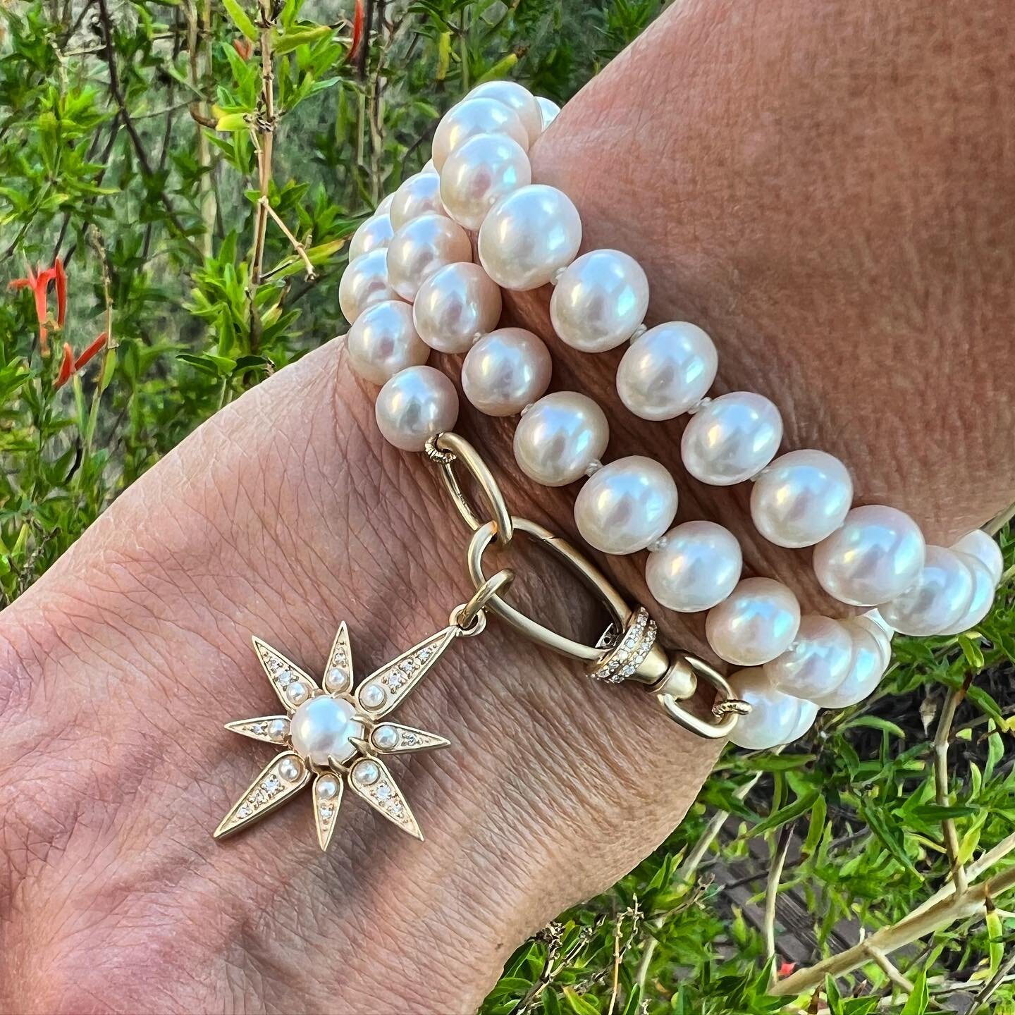 This new design is on it's way to @choices_pittsburgh!! 

Wear as a triple wrap bracelet or a necklace!!!

.
.
.
.
#newdesigns #fall2023 #trunkshow #diamonds #pearl #pearlnecklace #sparkle #gold #compass #celestial #stars #versatilejewelry #wrapbrace