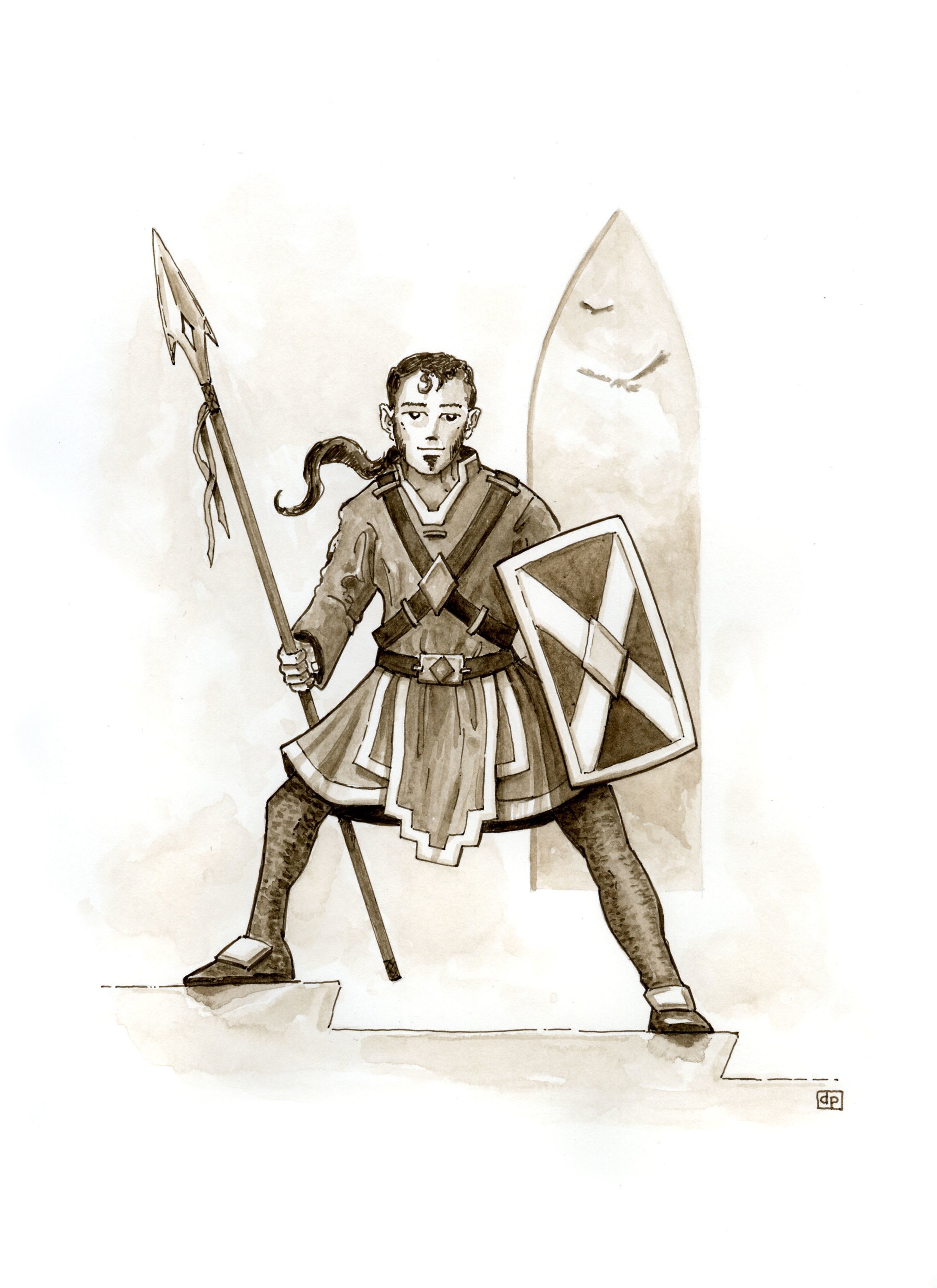 Le paladin
Encre et aquarelle sur papier