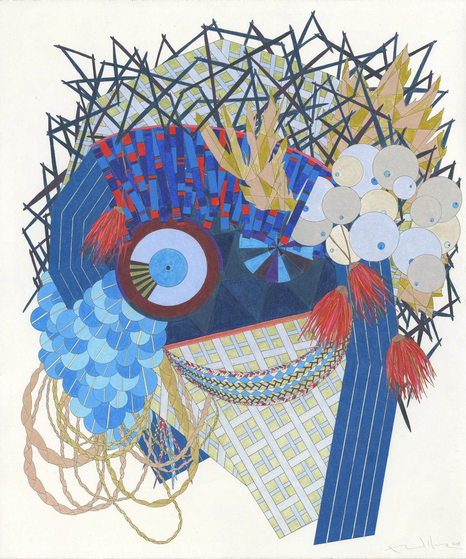 The Trickster , ink and colored pencil, 15" x 18", 2013 