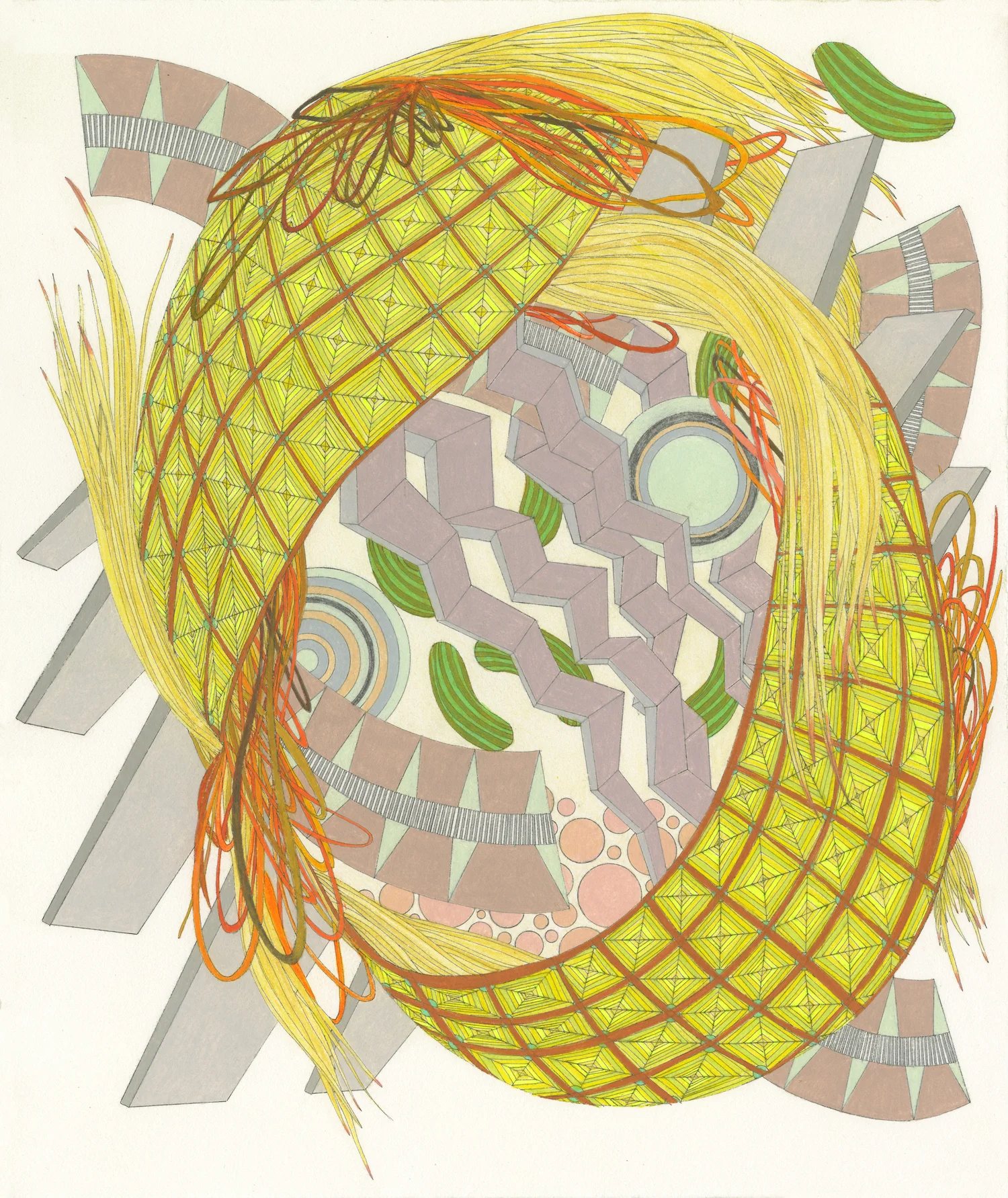 The Spring Sower , ink and colored pencil, 15" x 18", 2013 